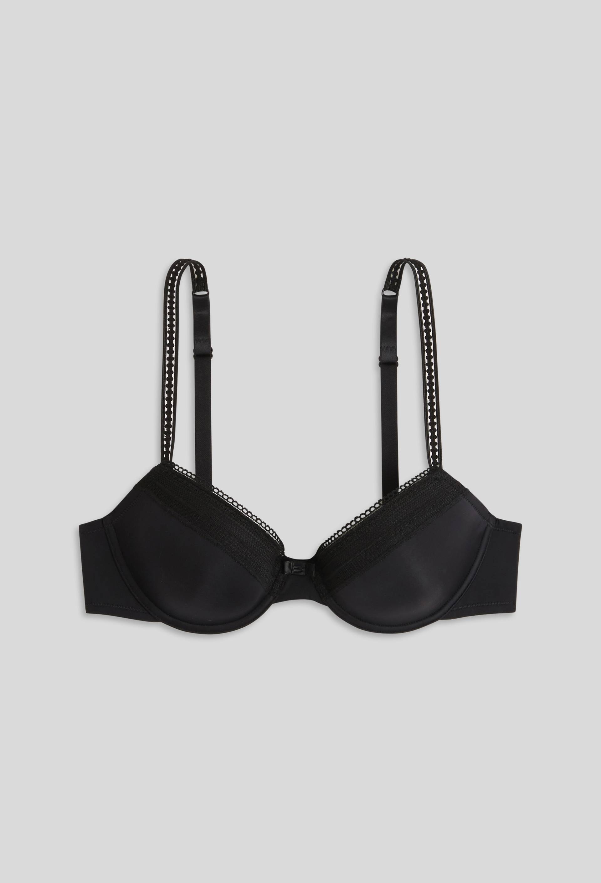 Soutien-gorge corbeille paddé IRIS en microfibre, Noir, large image number 2.0