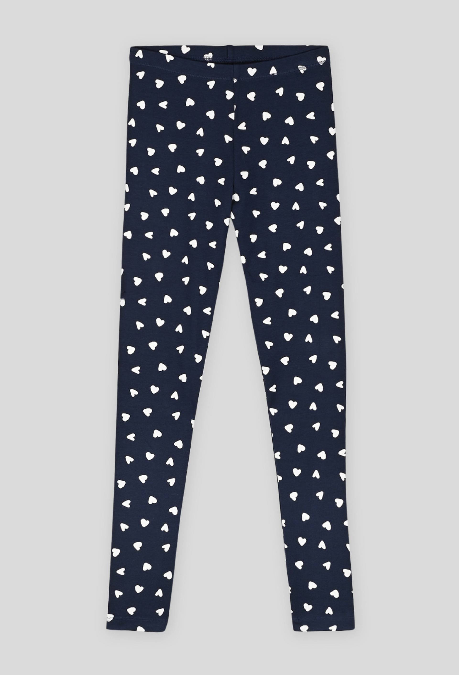 Legging imprimé contenant du coton BIO, certifié OEKO-TEX, Bleu foncé, large image number 0.0