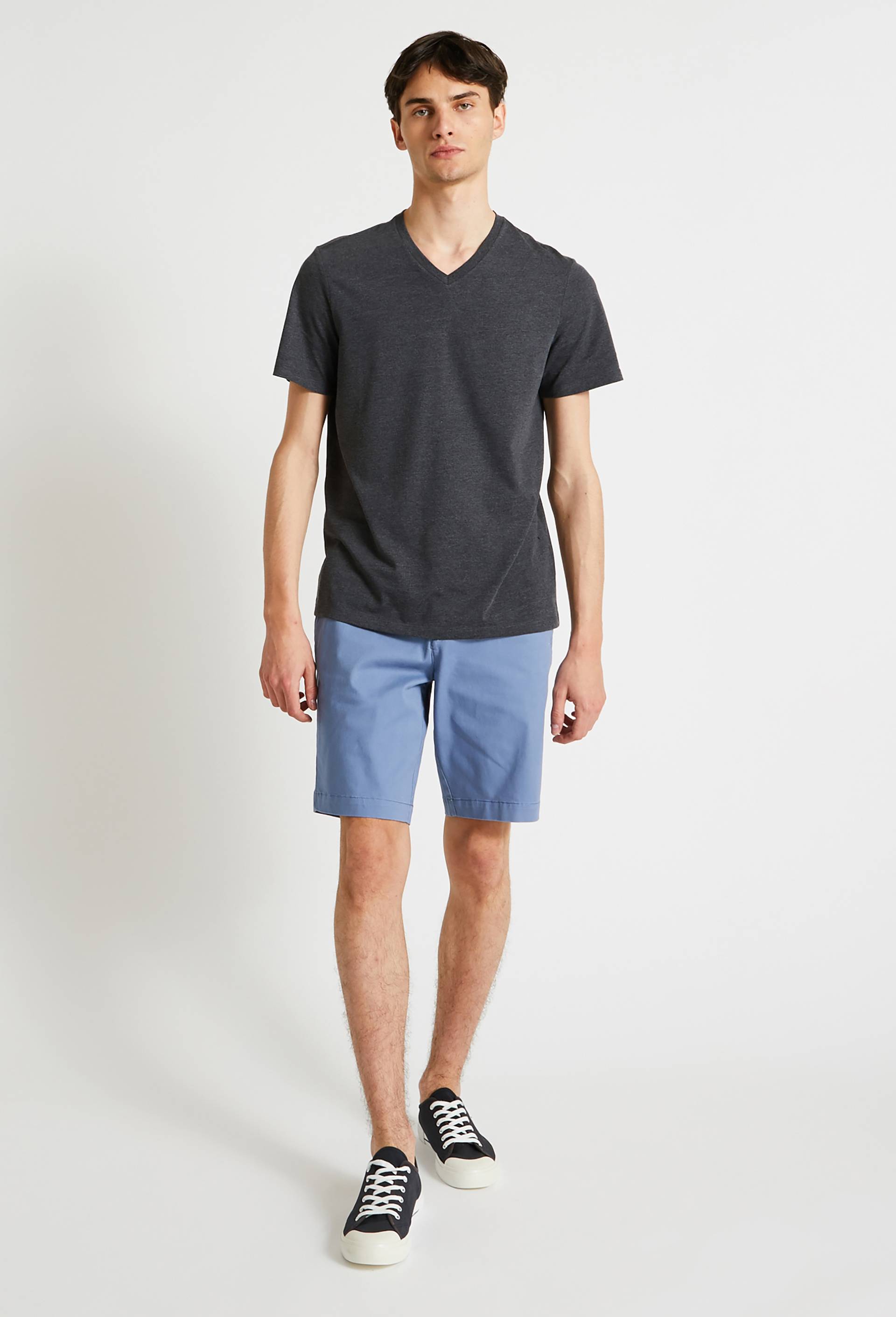 Bermuda straight en coton GOTS, Bleu, large image number 0