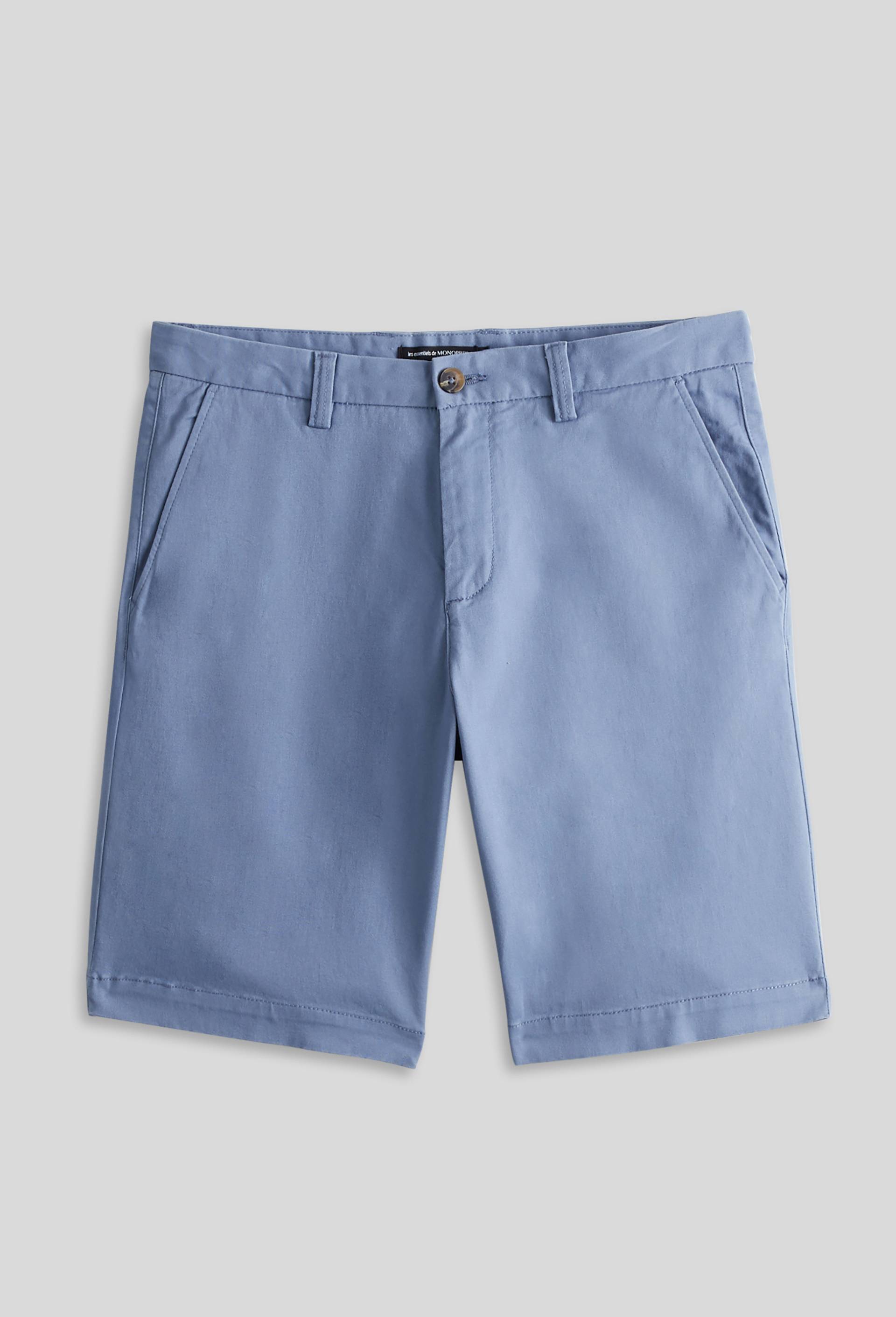 Bermuda straight en coton GOTS, Bleu, large image number 2