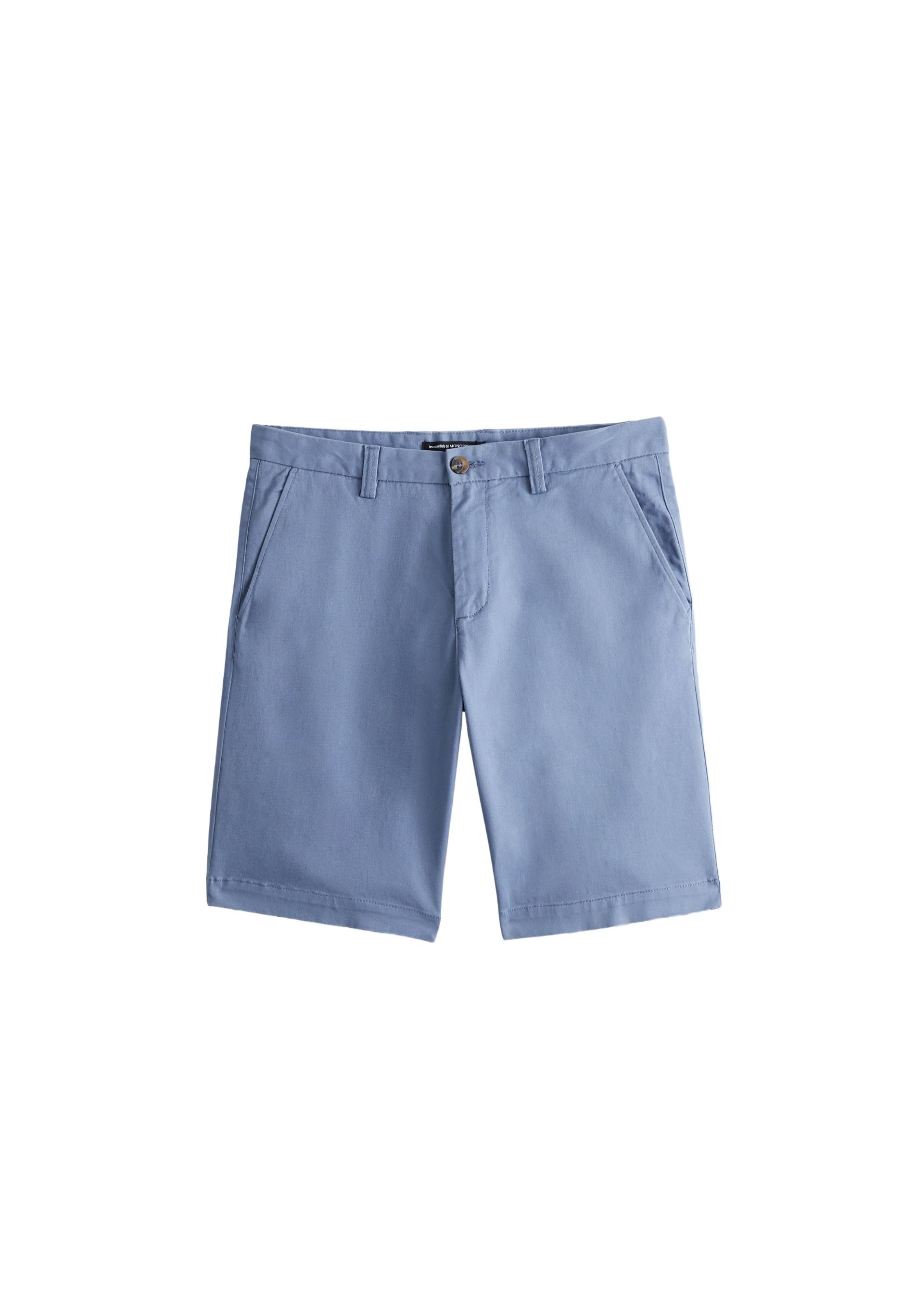 Bermuda straight en coton GOTS, Bleu, large image number 5.0