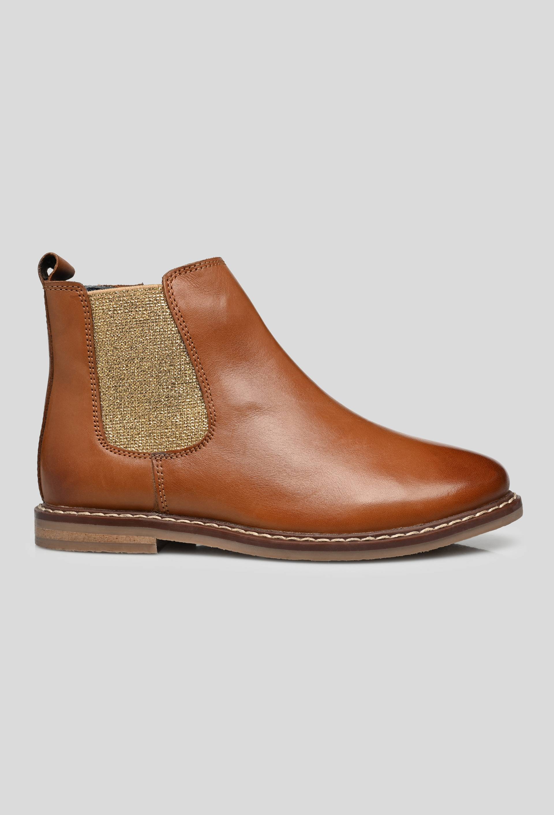 Bottines enfant croute de cuir, Brun clair, large image number 0.0