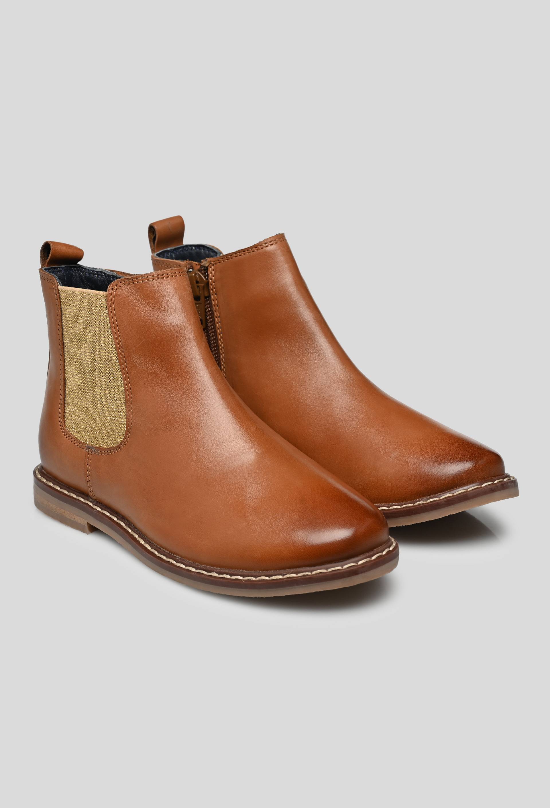 Bottines enfant croute de cuir, Brun clair, large image number 1.0