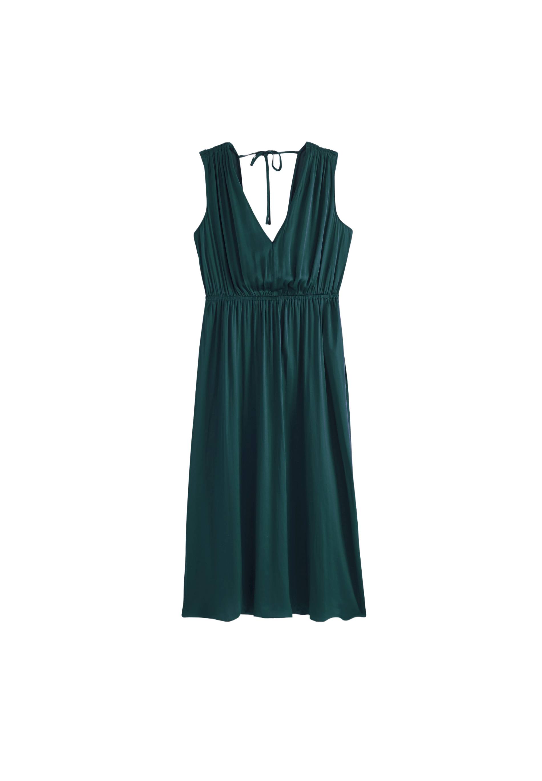 Robe fluide sans manche unie, Vert foncé, large image number 5