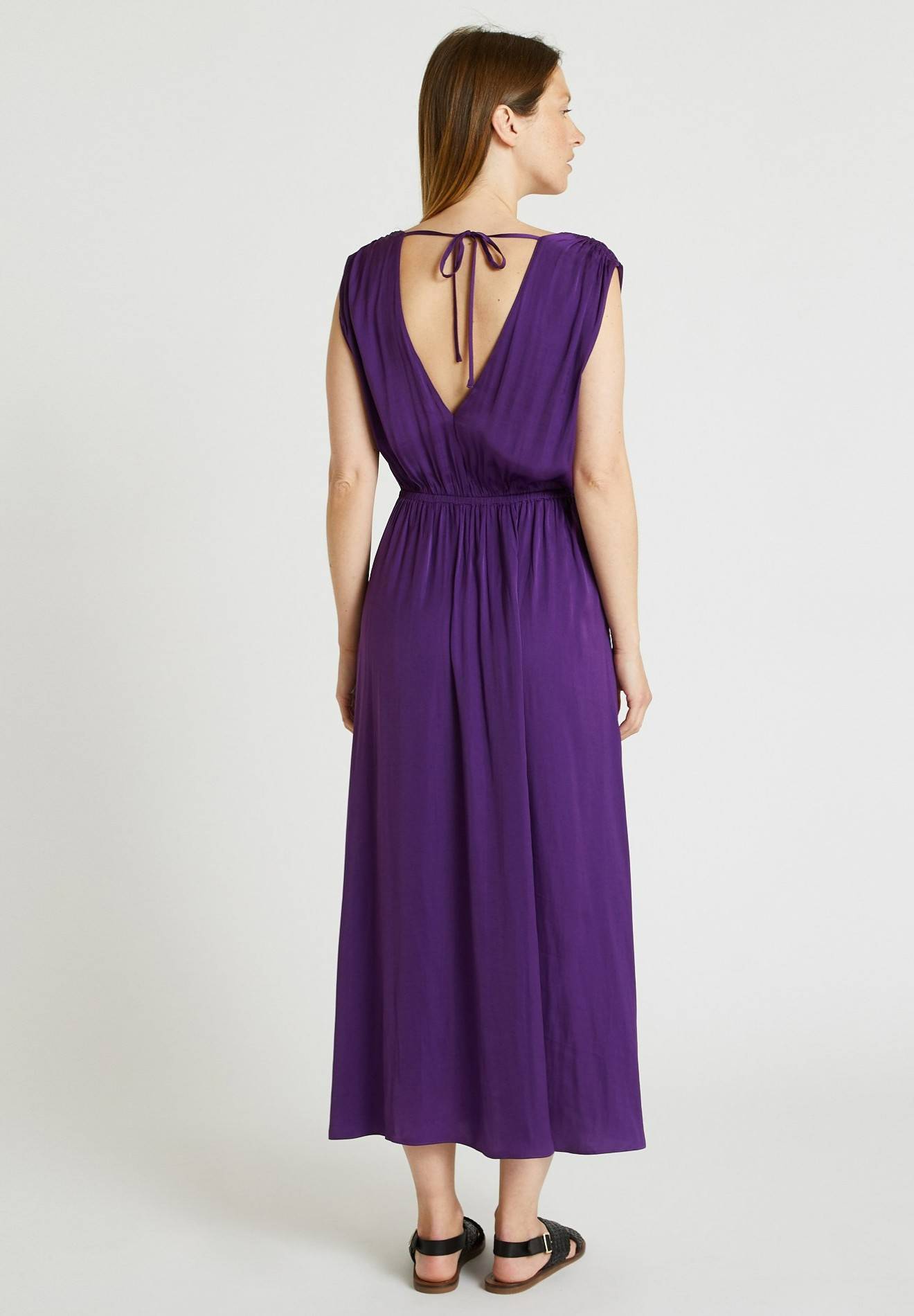 Robe fluide sans manche unie, Violet, large image number 4.0