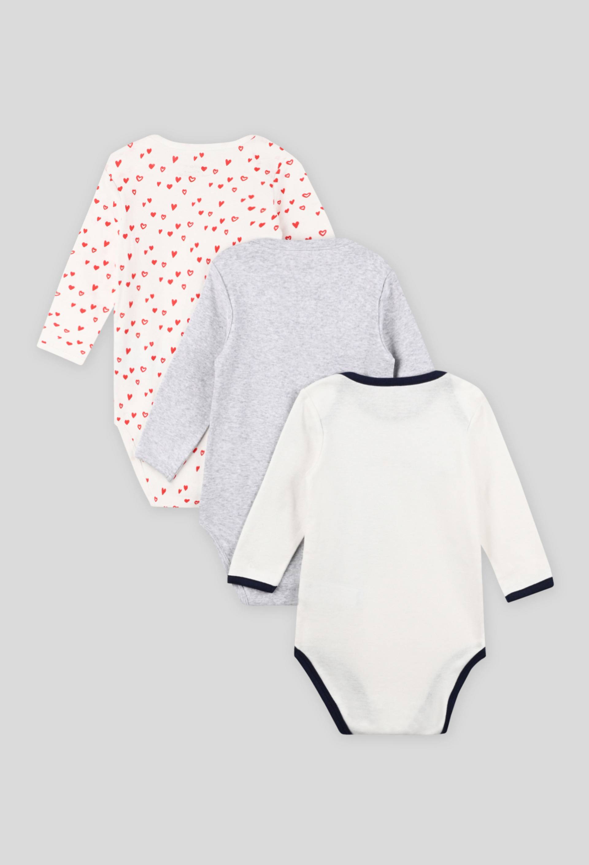 Lot de 3 bodies manches longues certifiés Oekotex, Ecru, large image number 1