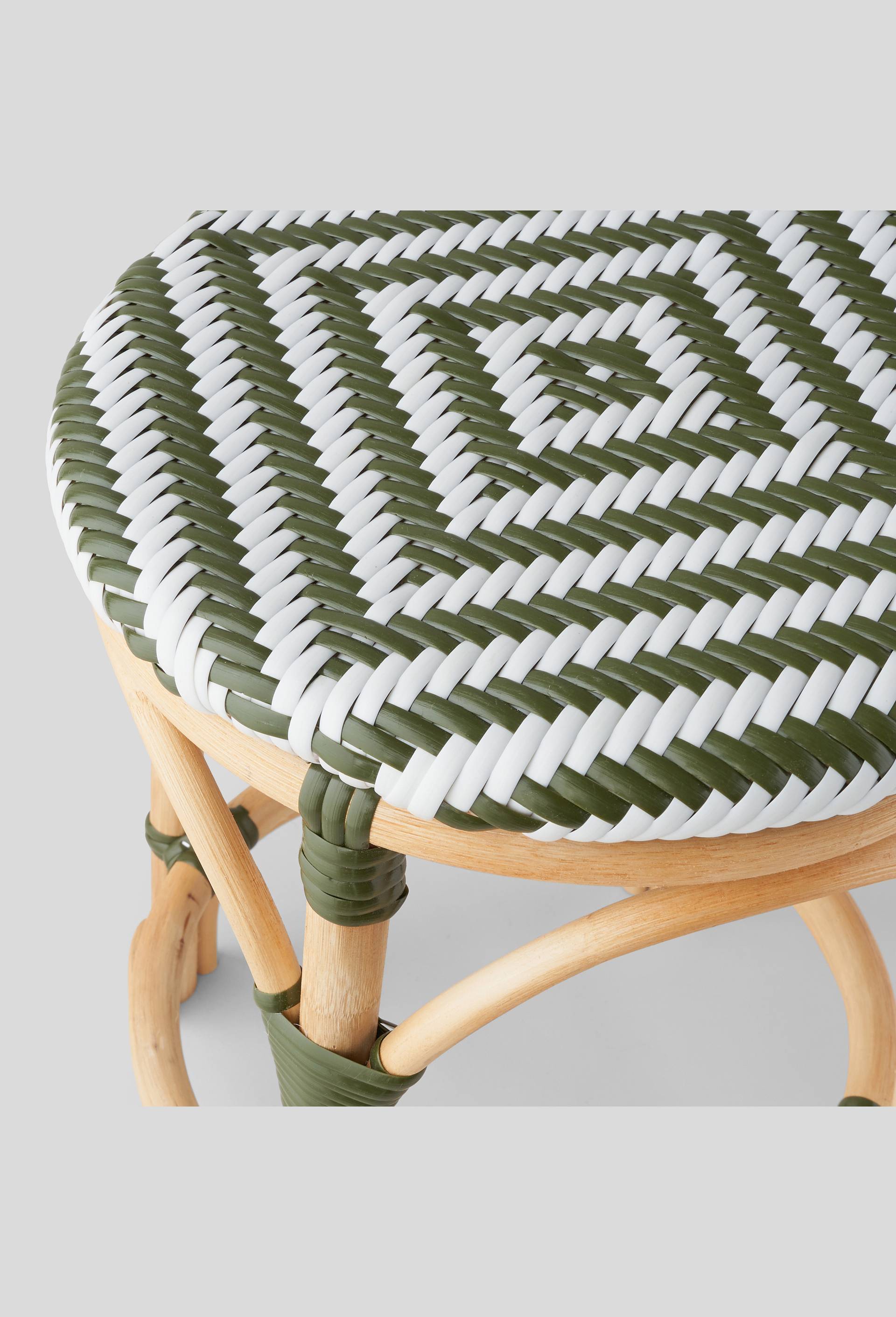 Tabouret bistrot, 42xH47cm, en rotin et plastique, Vert foncé, large image number 1.0