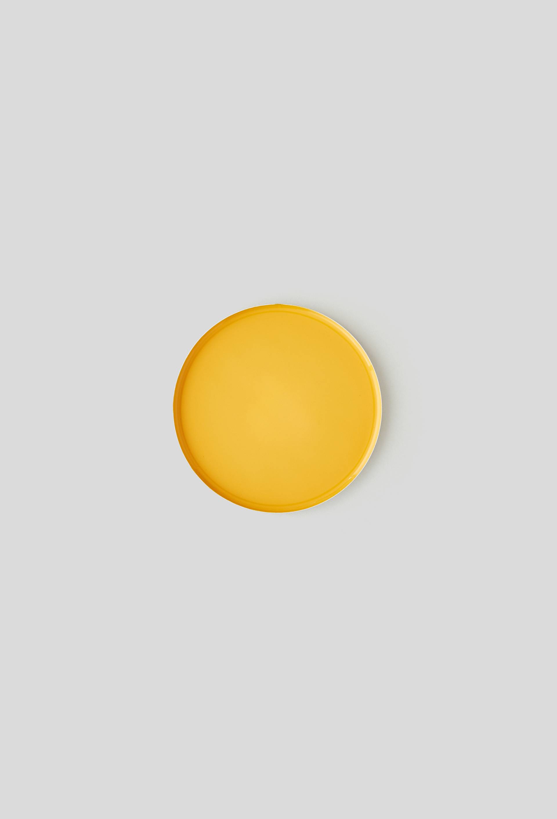 Plateau rond en métal coloré (4 tailles disponibles), Jaune, large image number 0.0