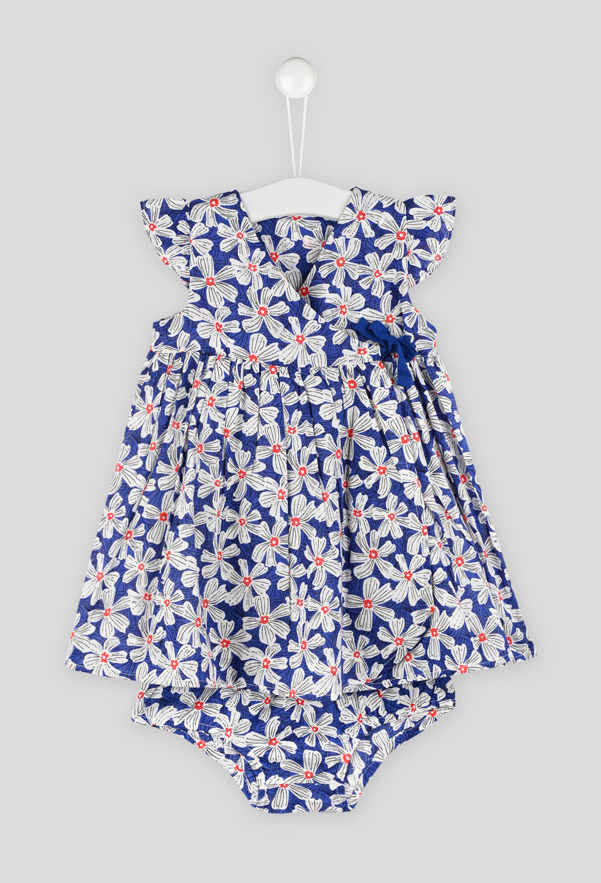 Robe cache coeur imprimé en coton BIO certifiée Oekotex, Bleu, large image number 0