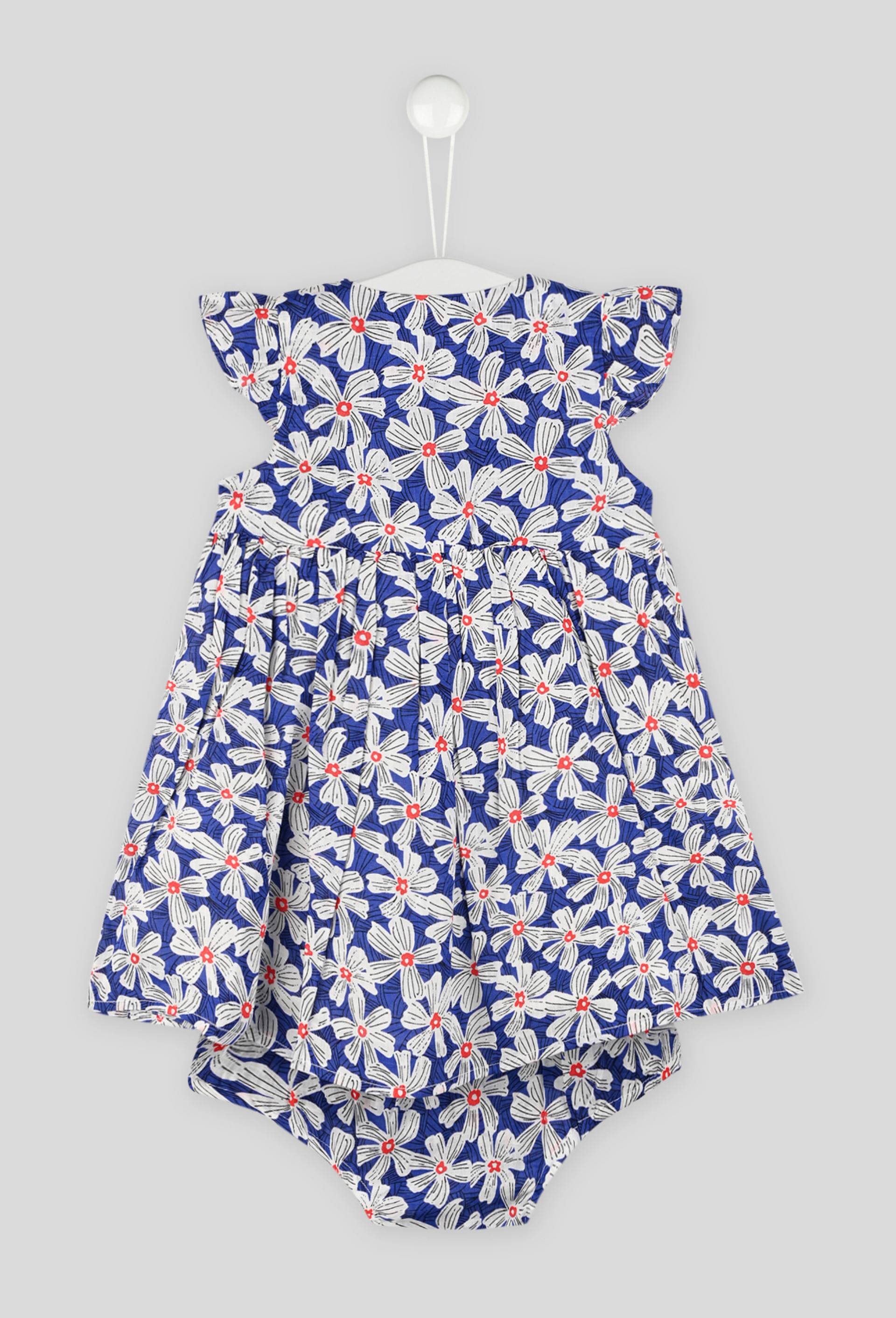 Robe cache coeur imprimé en coton BIO certifiée Oekotex, Bleu, large image number 1
