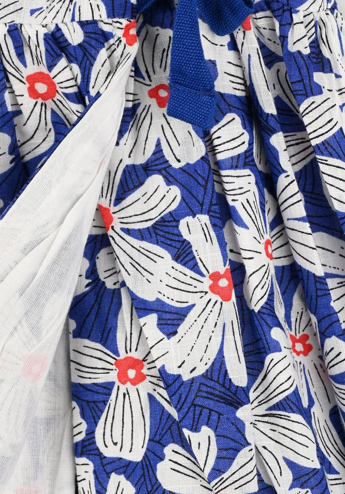 Robe cache coeur imprimé en coton BIO certifiée Oekotex, Bleu, large image number 5