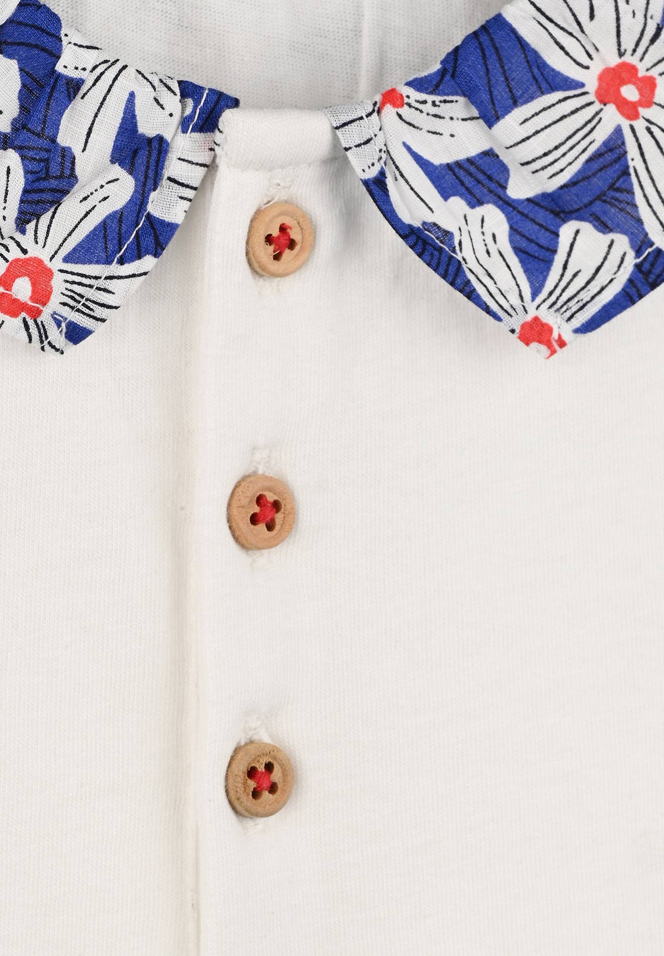 Blouse à col imprimé en coton BIO certifiée Oekotex, Ecru, large image number 5