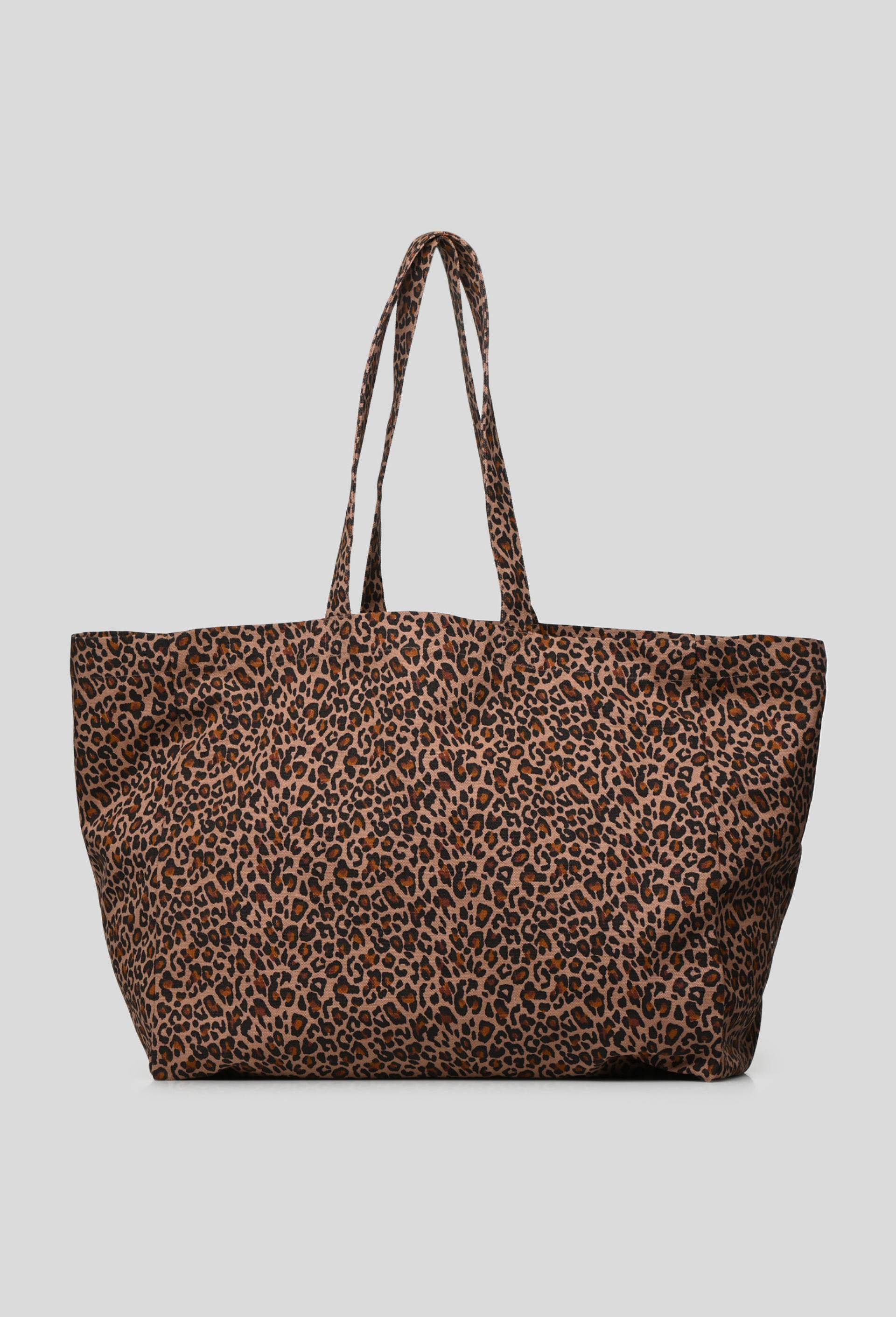 Tote bag imprim&eacute; L&eacute;opard, Beige, large image number 1