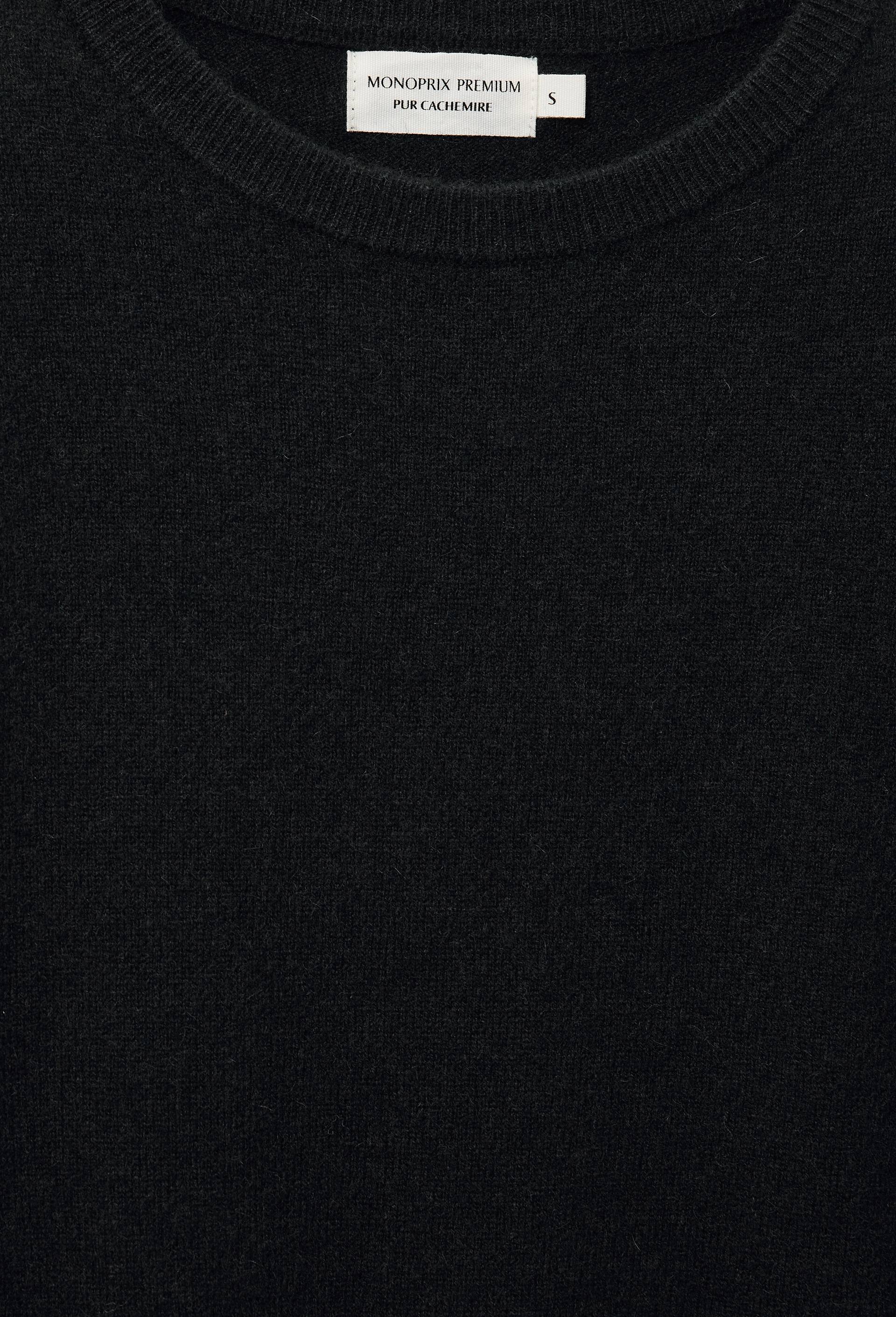 Pull uni col rond en 100% cachemire, Noir, large image number 4