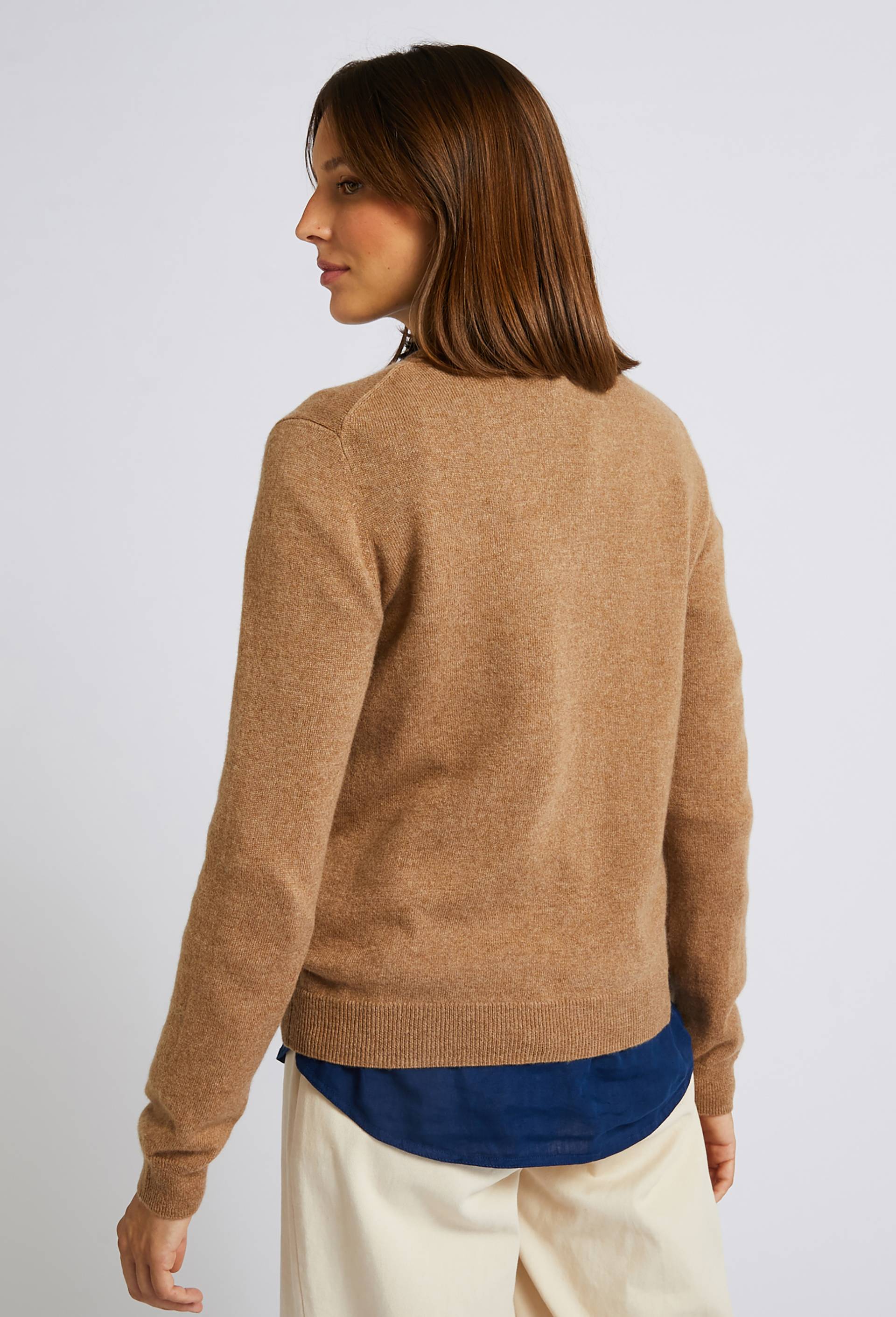 Pull col rond en cachemire, Beige, large image number 1