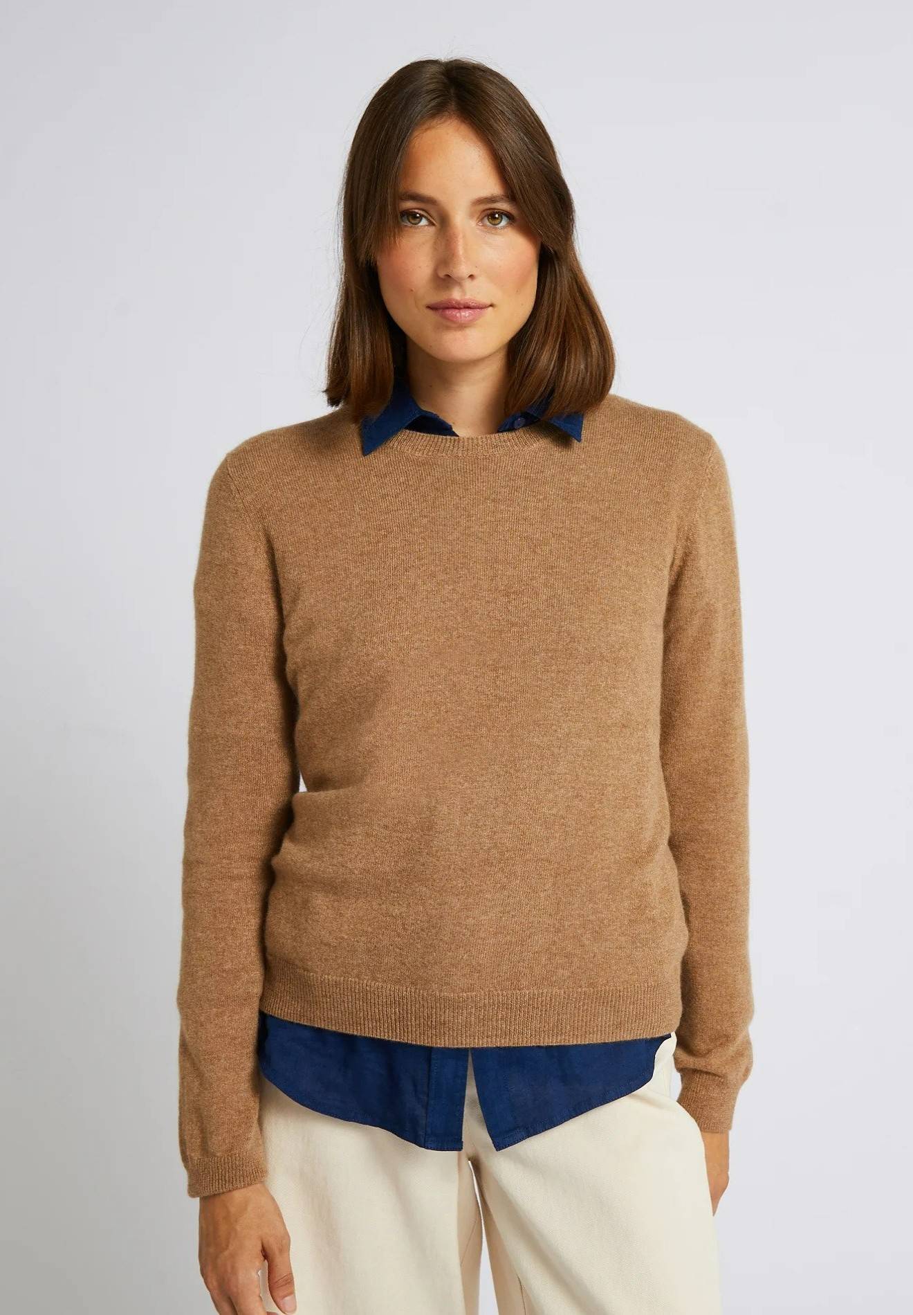 Pull col rond en cachemire, Beige, large image number 3.0