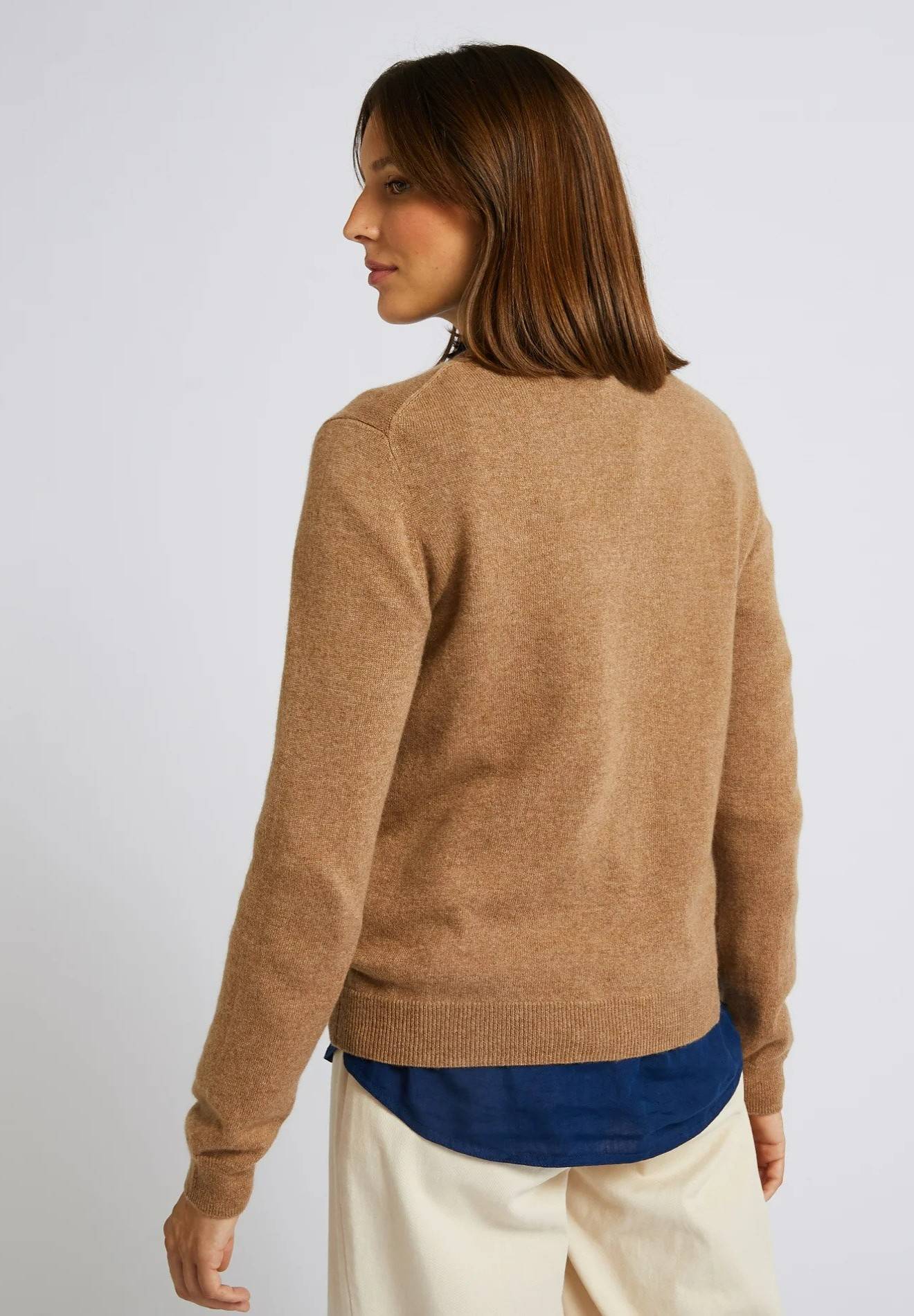 Pull col rond en cachemire, Beige, large image number 4