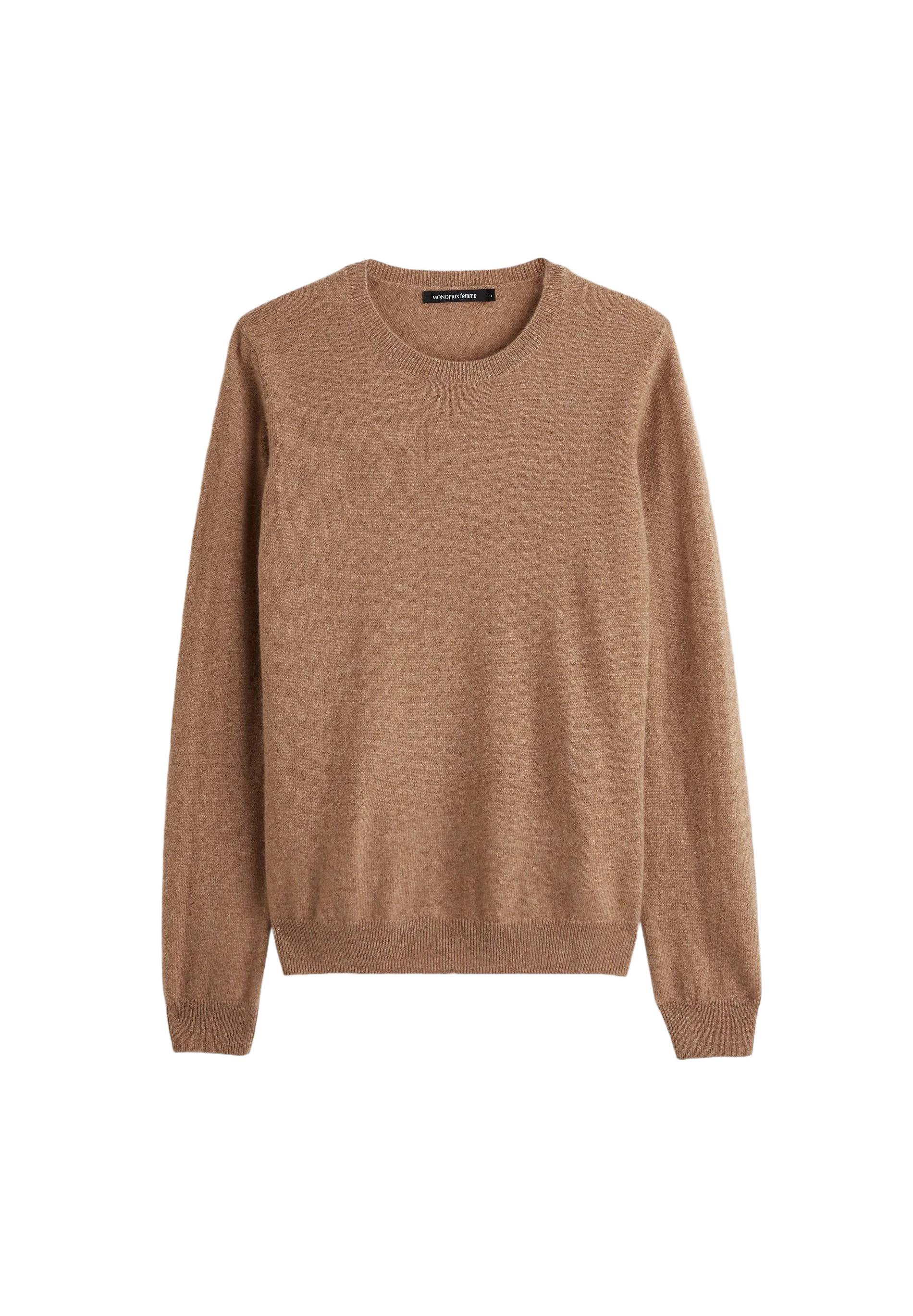Pull col rond en cachemire, Beige, large image number 5.0