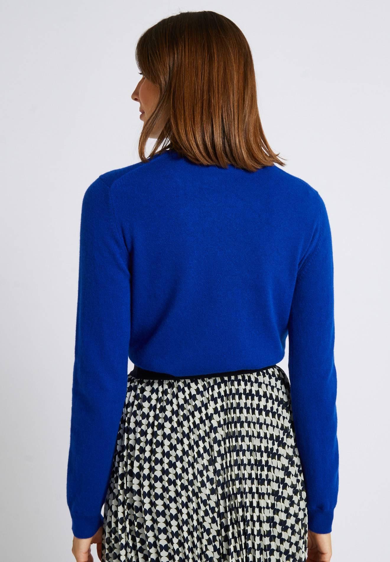 Pull col rond en cachemire, Bleu, large image number 6.0