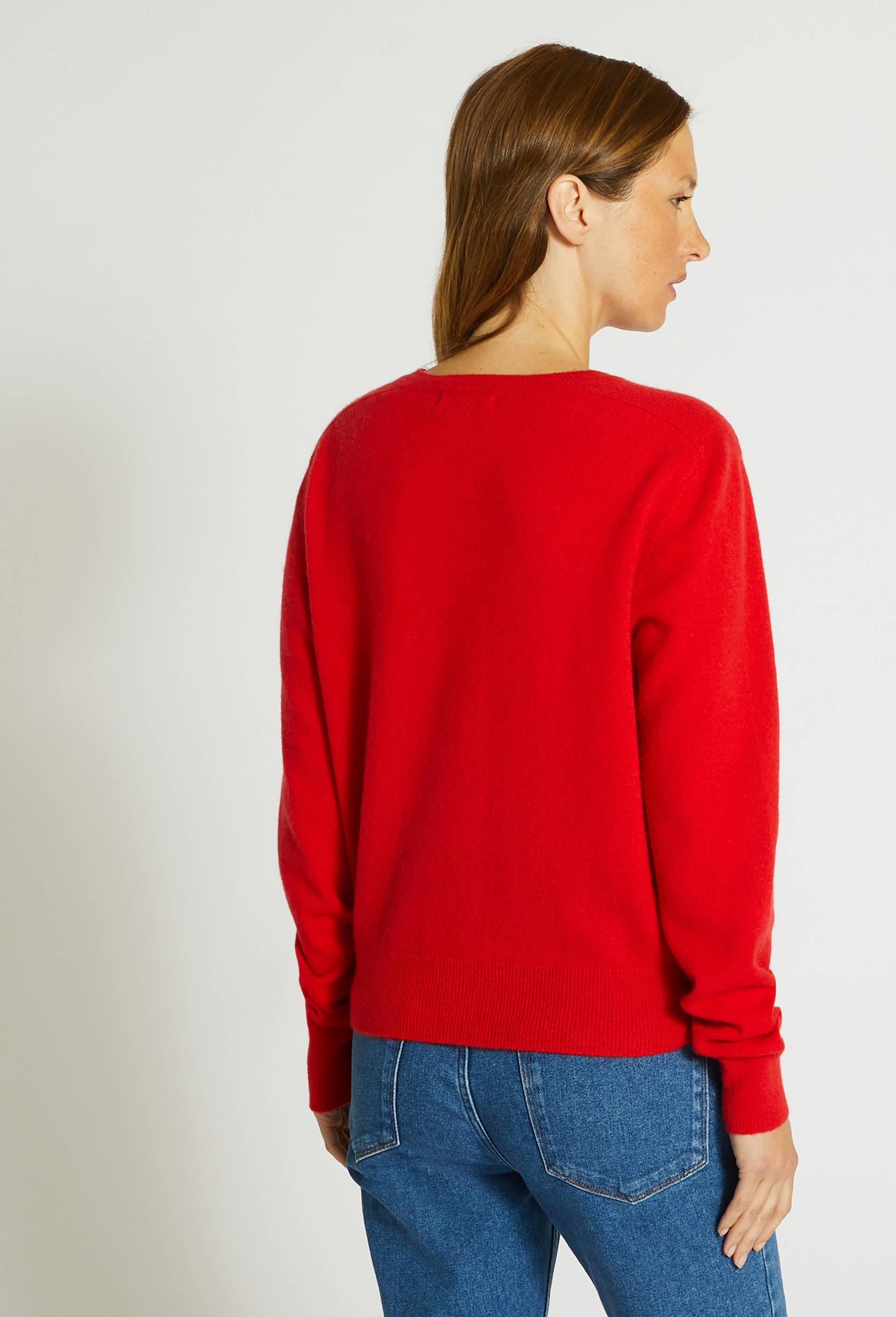 Cardigan col rond en cachemire, Rouge, large image number 1