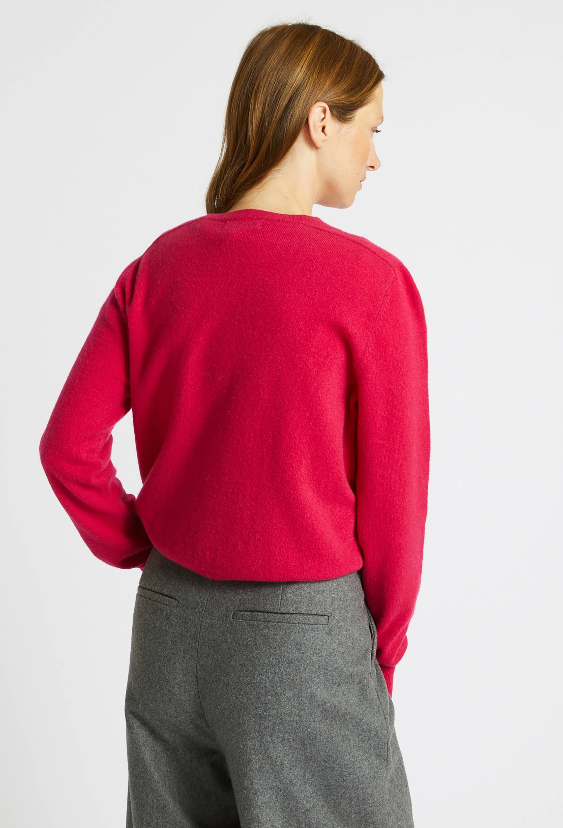 Cardigan col rond en cachemire, Rose foncé, large image number 1