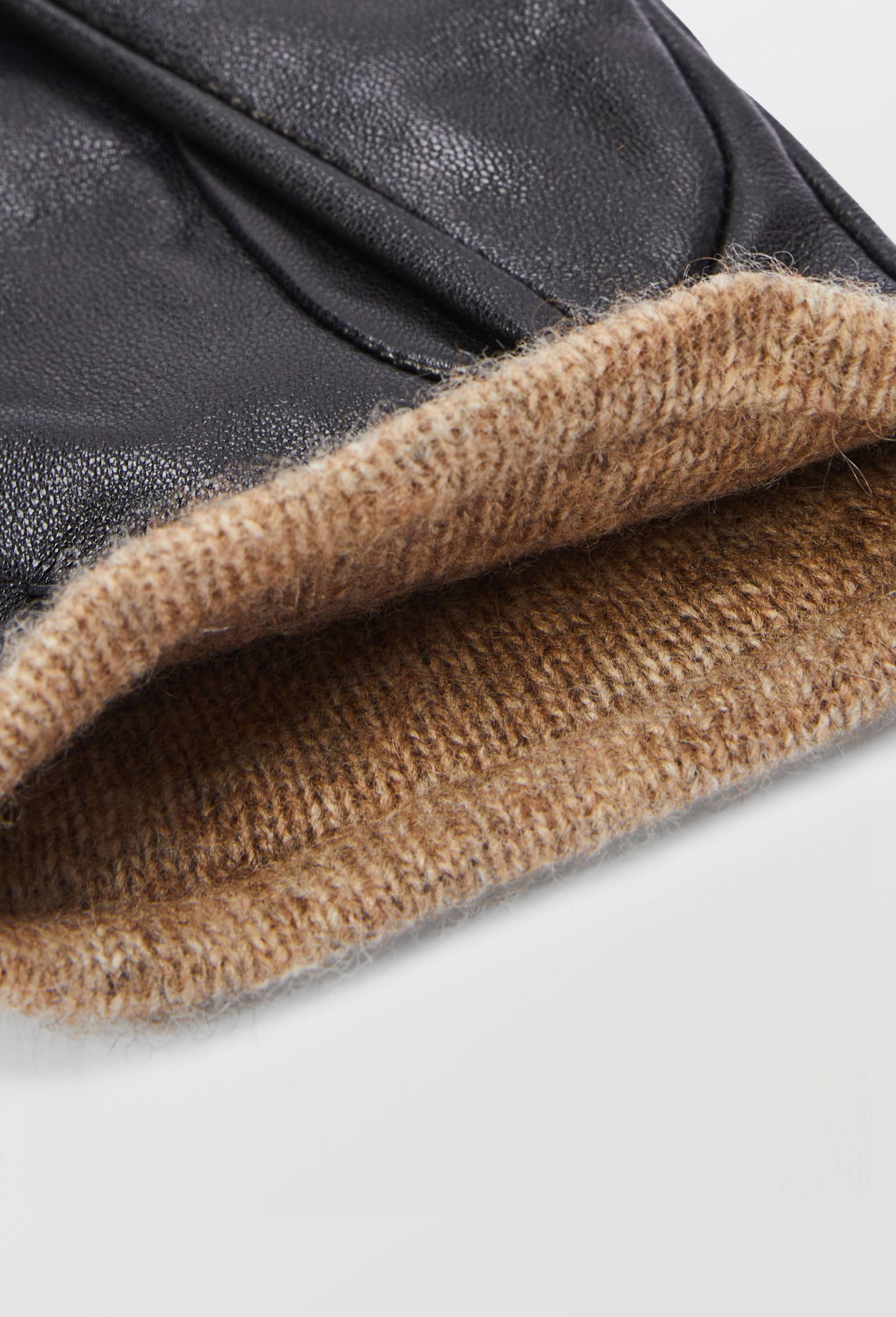 Gants tactiles en cuir, Noir, large image number 1