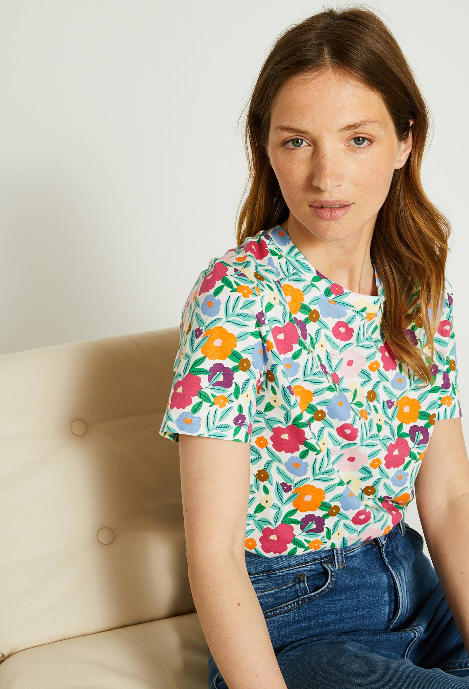Tee shirt manches courtes, Orange clair, large image number 0.0