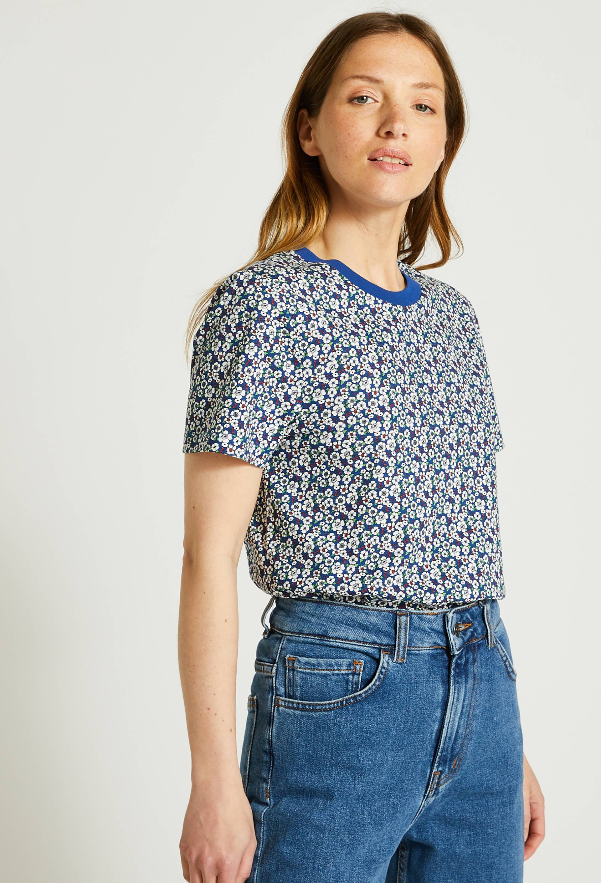 T-shirt imprimé en coton bio, Bleu, large image number 0