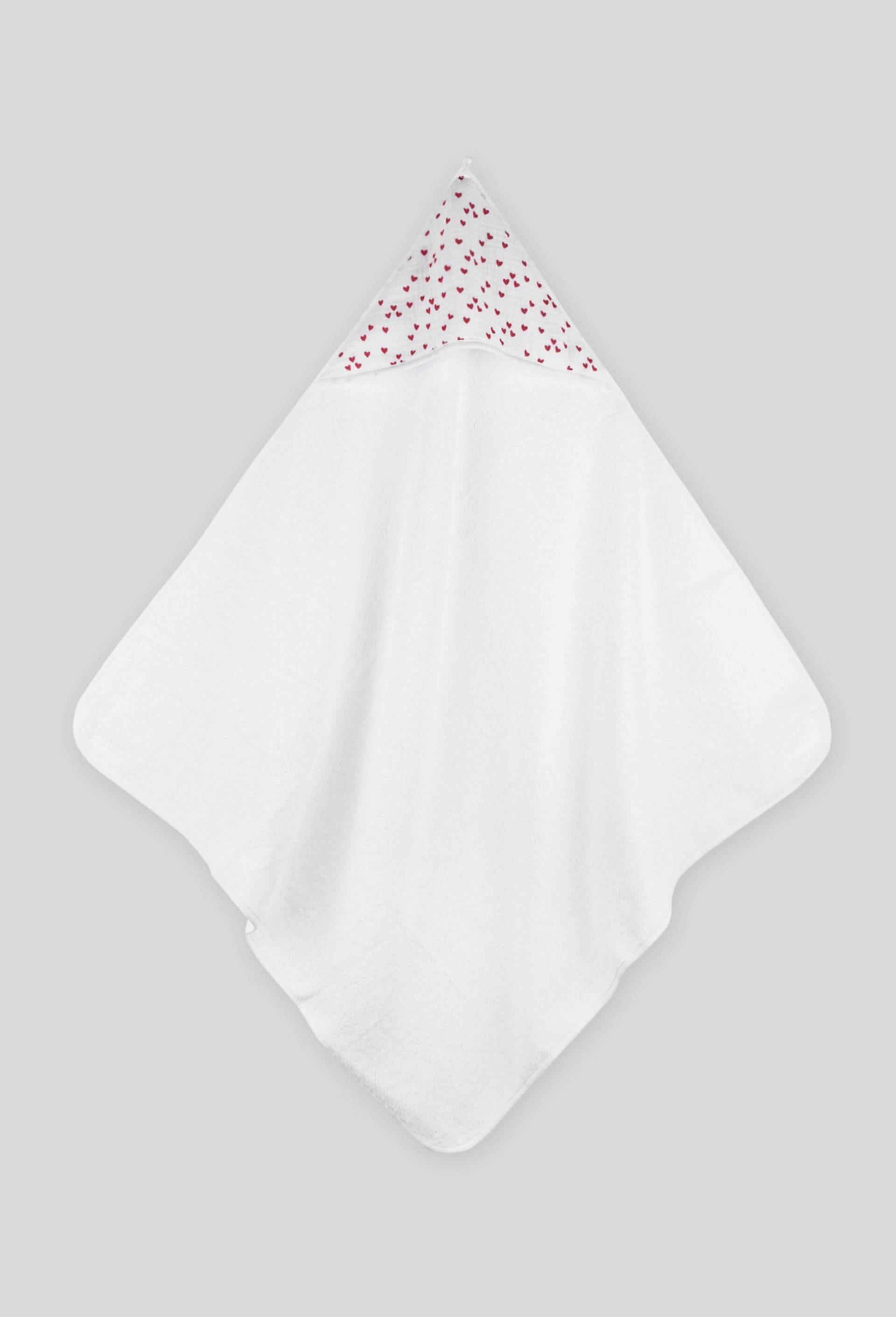 Cape de bain imprimée, contient du coton BIO, Oeko-Tex, Rouge, large image number 1