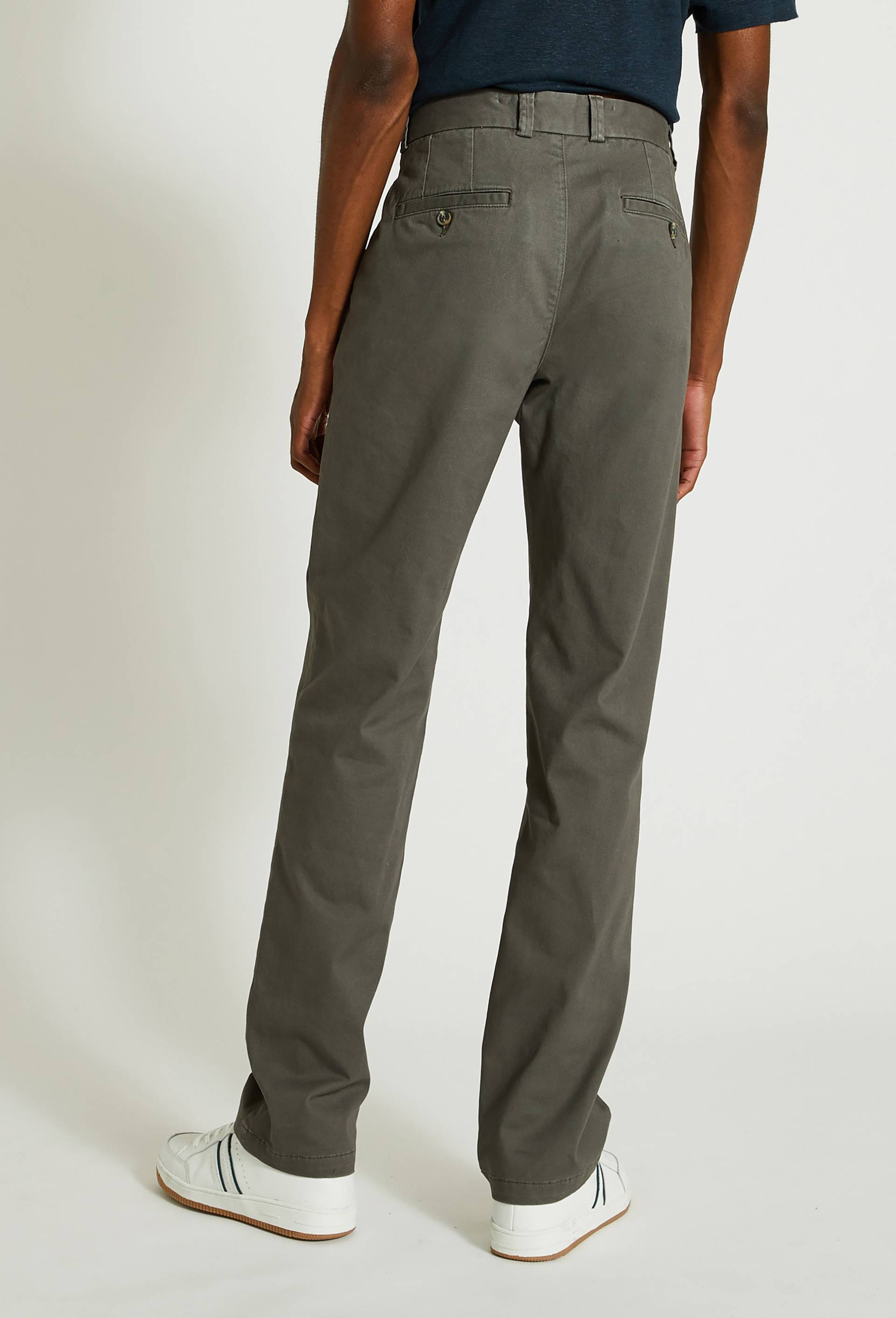 Pantalon chino straight en coton BIO, Gris foncé, large image number 1