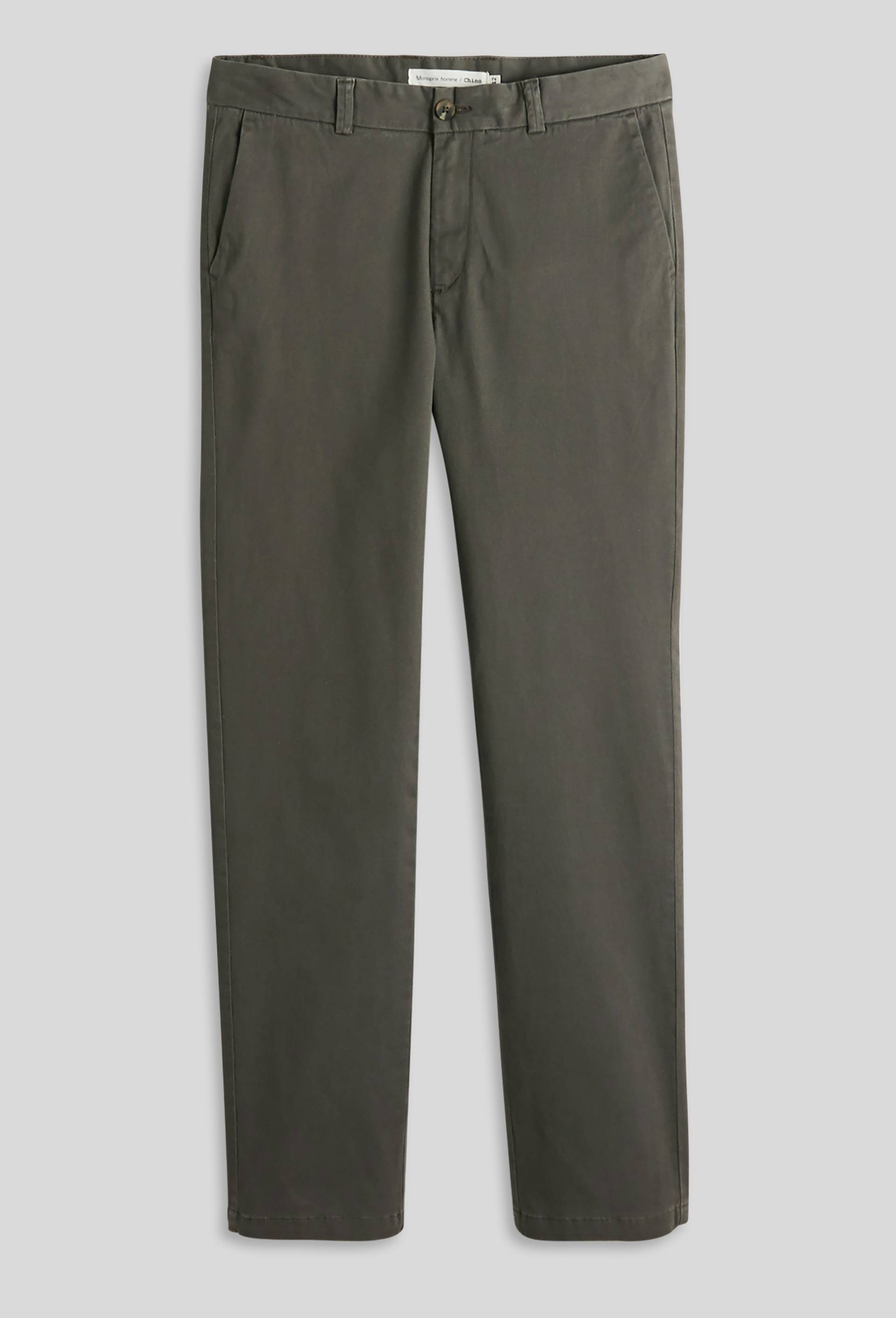 Pantalon chino straight en coton BIO, Gris foncé, large image number 2