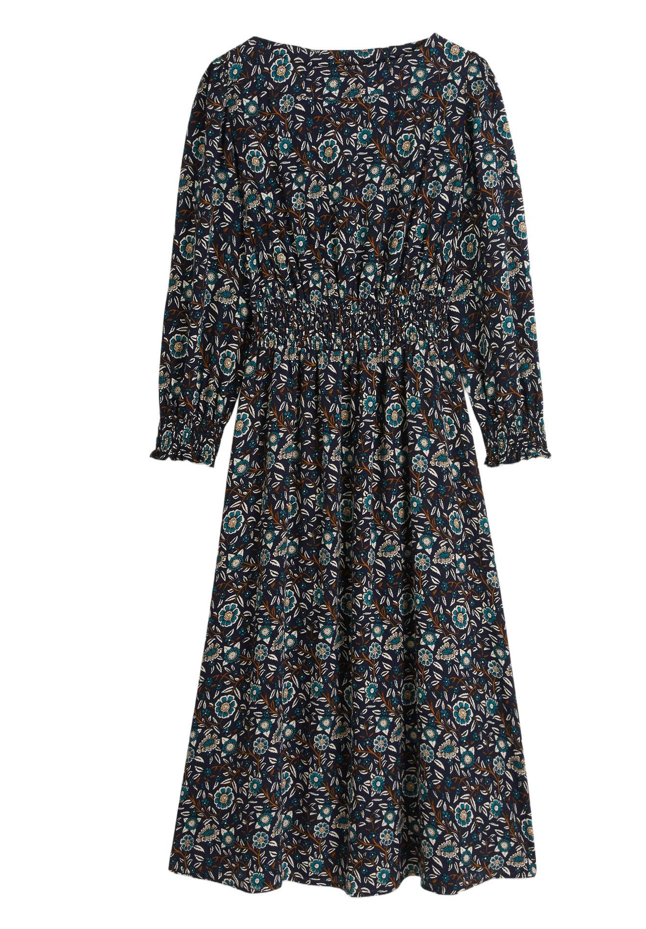 Robe manches longues à imprimé floral, Bleu foncé, large image number 5.0