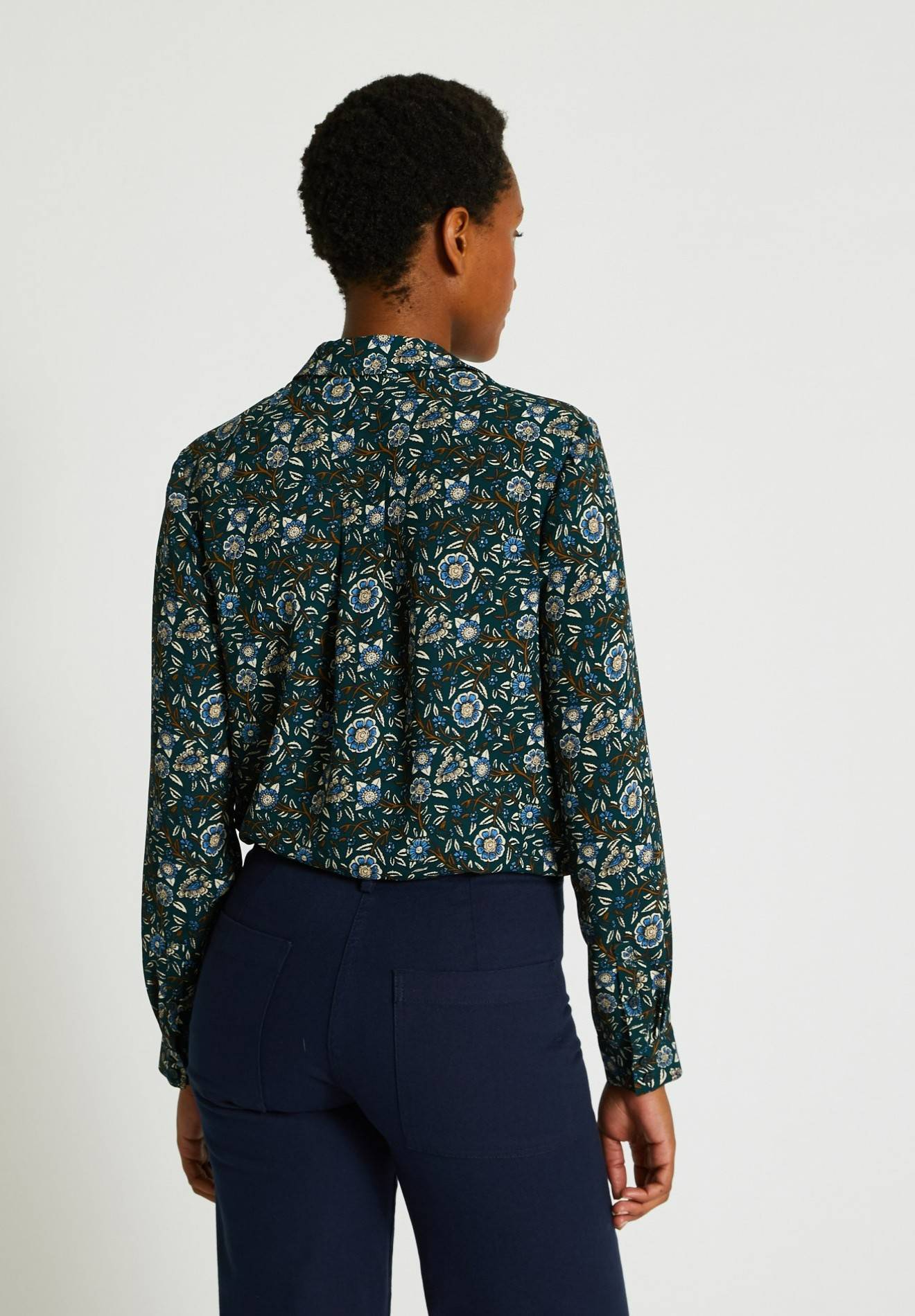Chemise manches longues à imprimé floral, Bleu, large image number 4.0