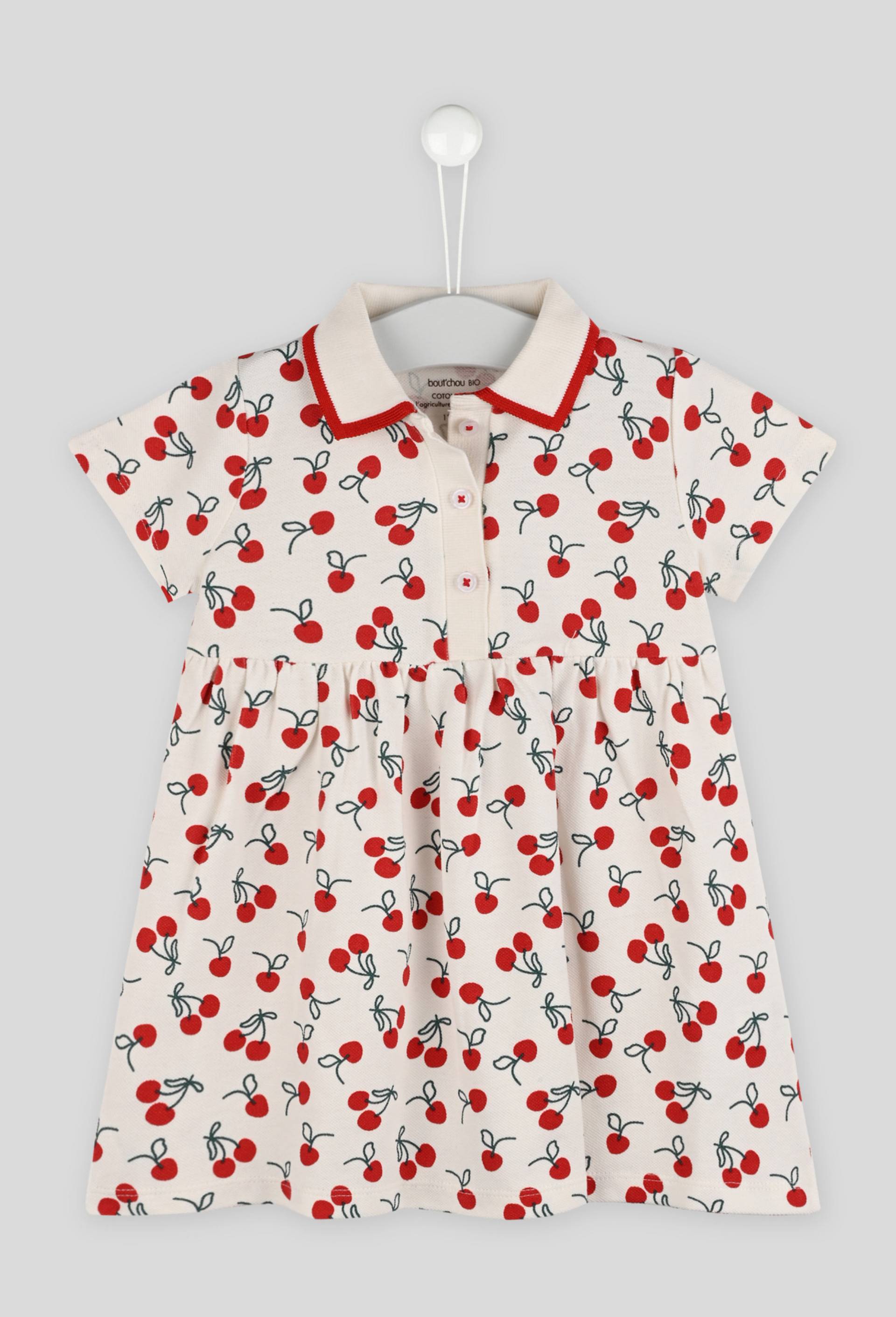 Robe piquée imprimée certifiée Oekotex, Rouge, large image number 0.0