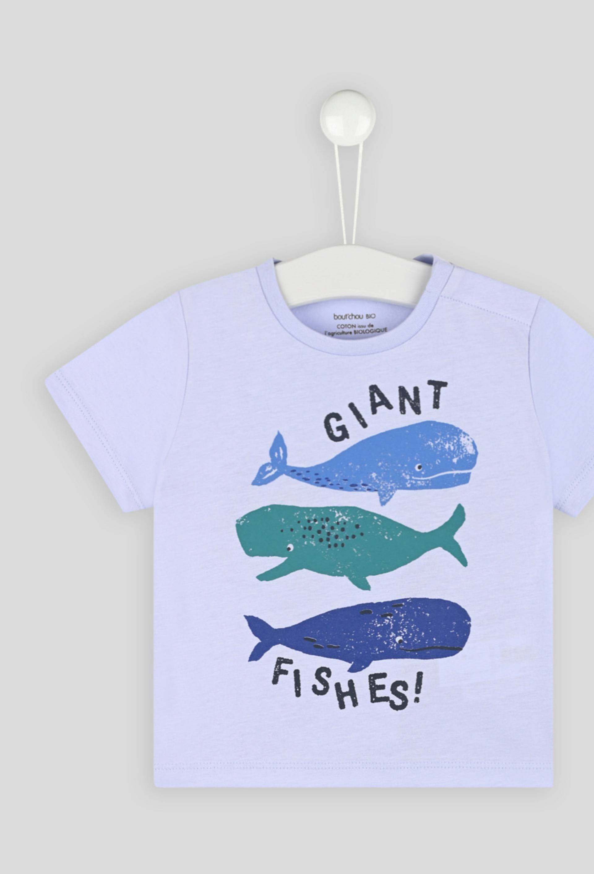 Tee-shirt manches courtes imprimé certifié Oekotex, Bleu clair, large image number 0.0