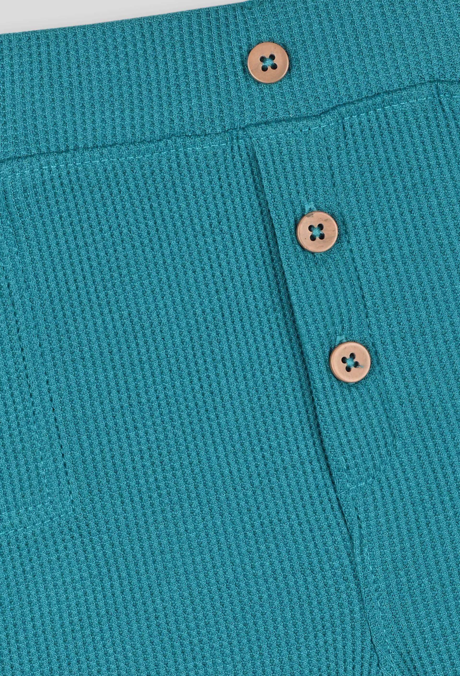 Short uni en nid d'abeille taille élastique, garçon, en coton BIO, OEKO-TEX, Vert, large image number 2