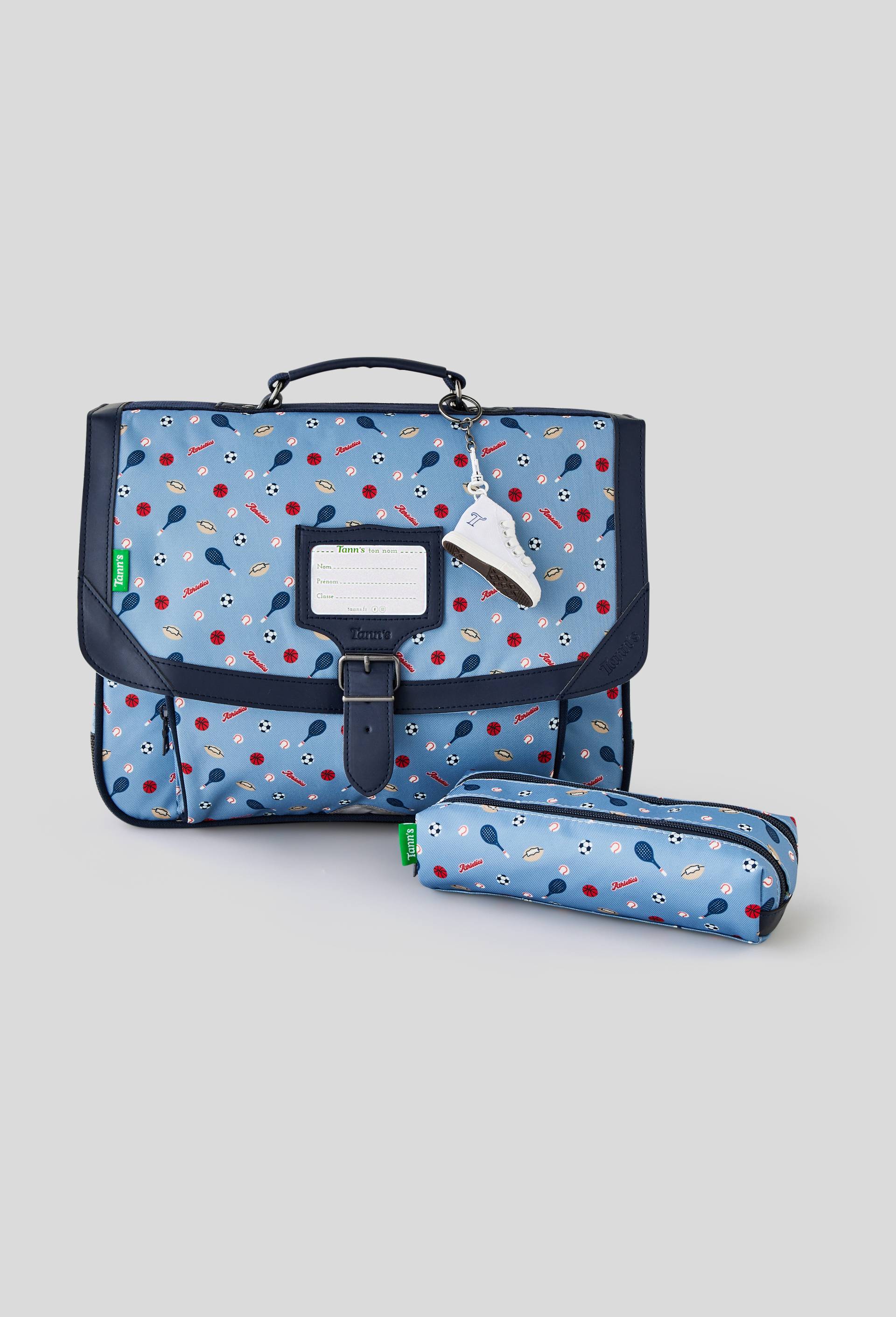Cartable, 38 x 31 x 15 cm, polyester recyclé, Bleu, large image number 0