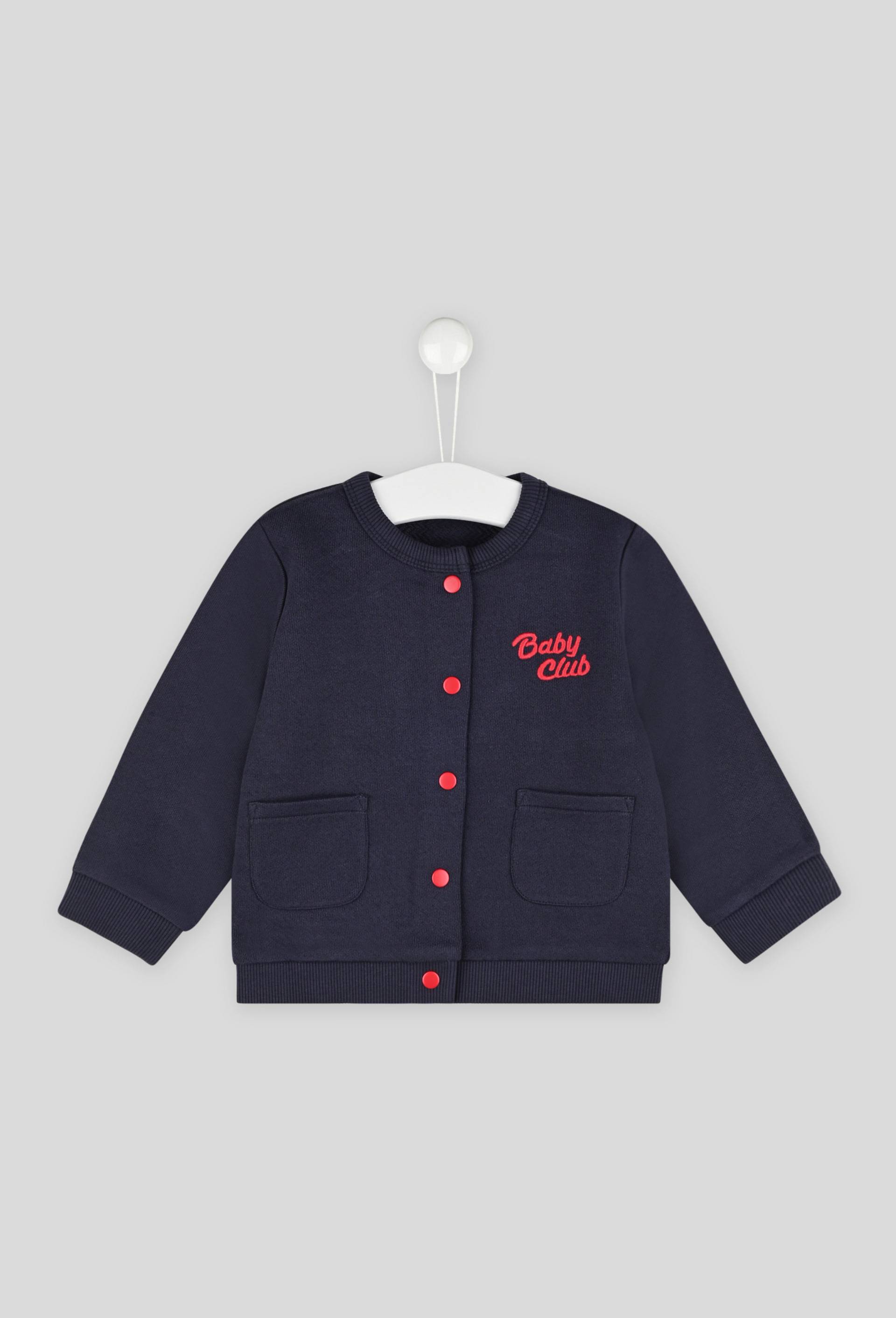 Cardigan molleton uni certifié Oekotex, Bleu foncé, large image number 0