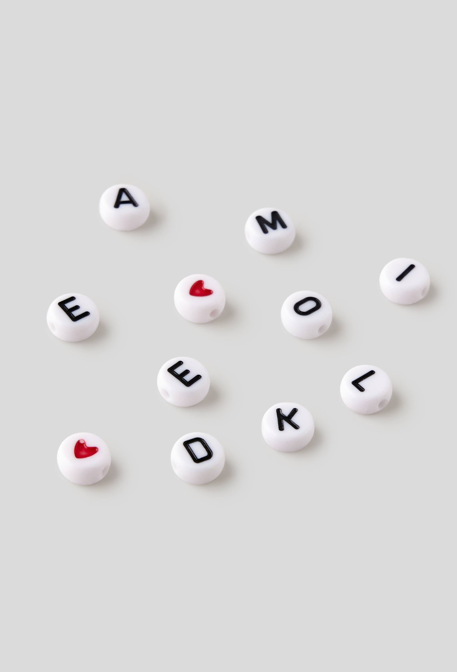 Sachet de 250 perles alphabet blanc, Multicolore, large image number 1.0