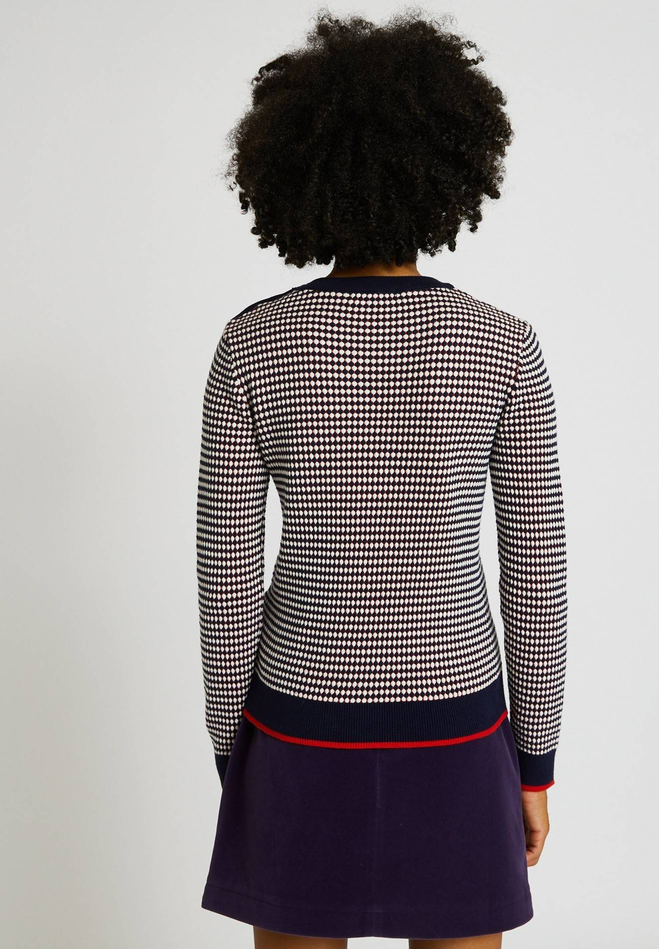 Pull en coton boutonné à l'épaule, Oeko-Tex, Rouge, large image number 4
