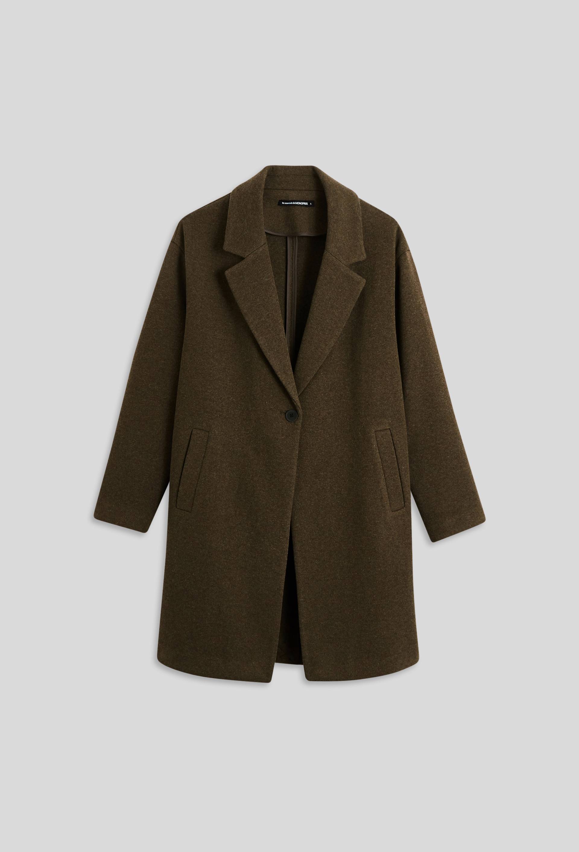 Manteau col tailleur contenant de la laine, certifié OEKO-TEX, Vert foncé, large image number 2