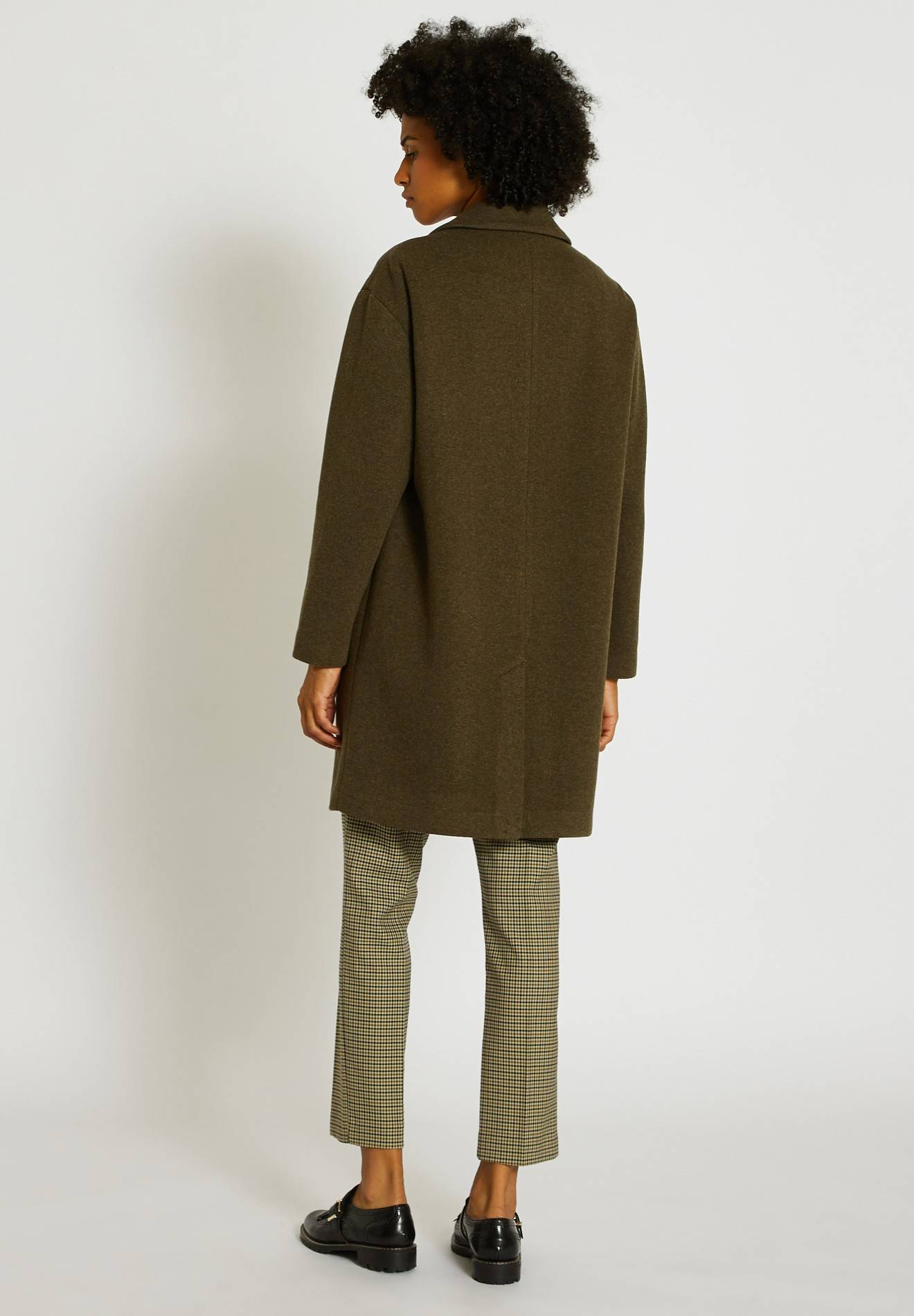 Manteau col tailleur contenant de la laine, certifié OEKO-TEX, Vert foncé, large image number 4