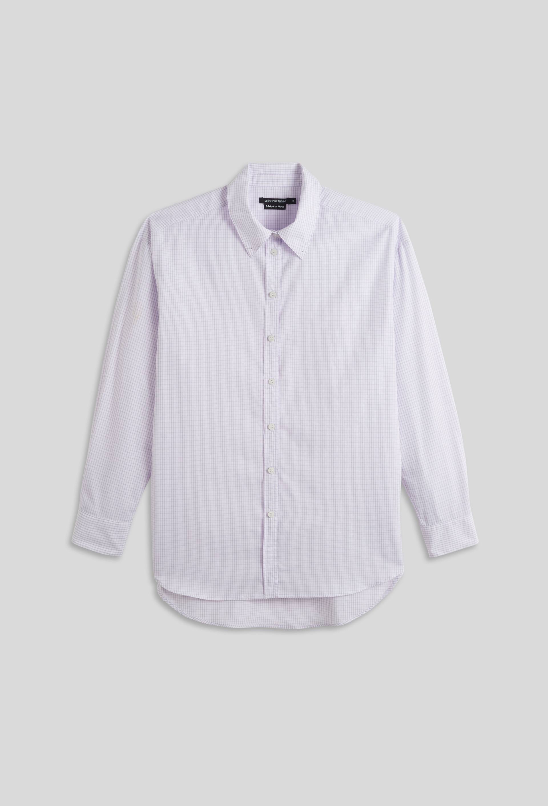 Chemise à carreaux en coton, Ecru, large image number 2.0