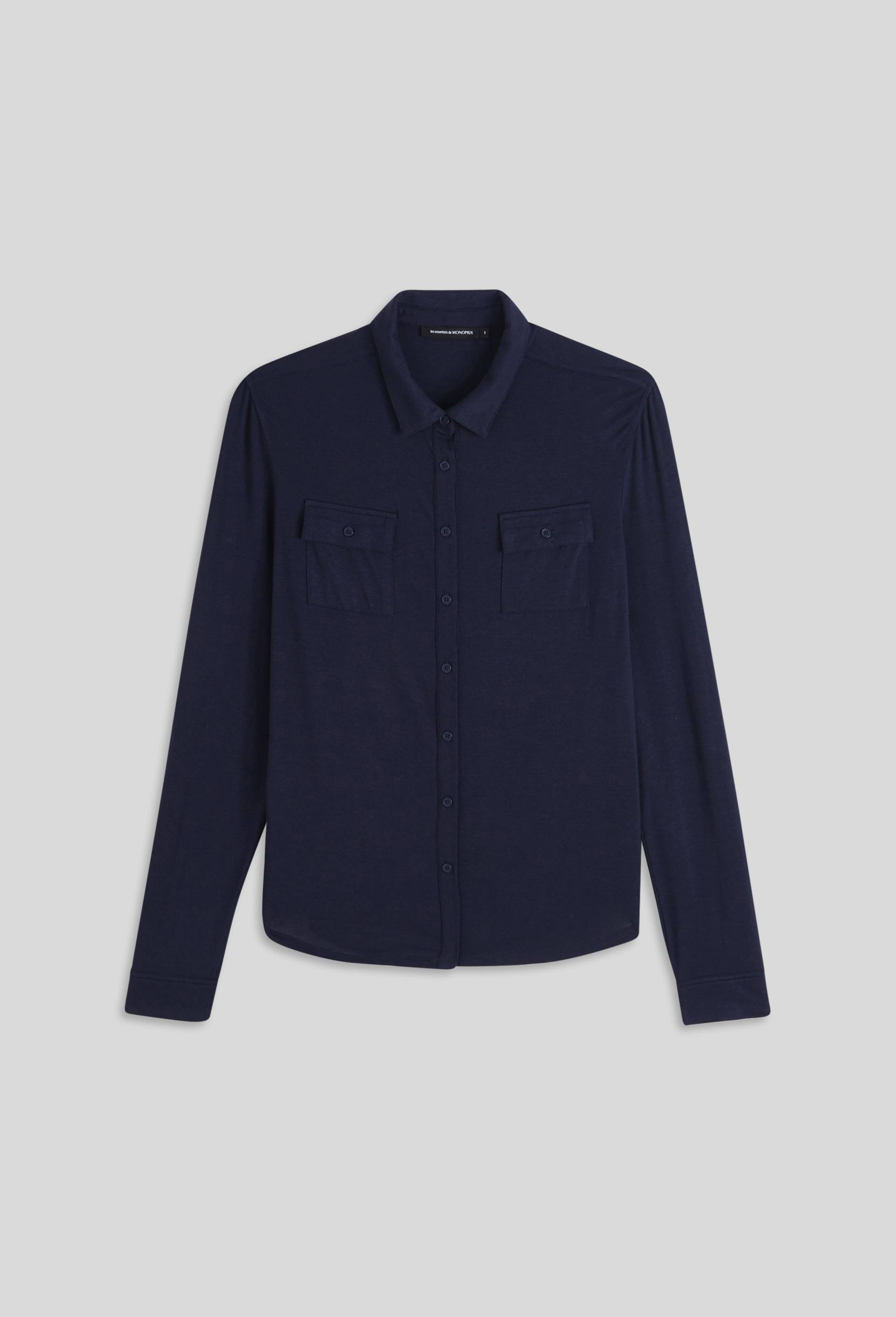 Chemise en maille, contenant du modal, certifiée OEKO-TEX, Bleu foncé, large image number 2.0