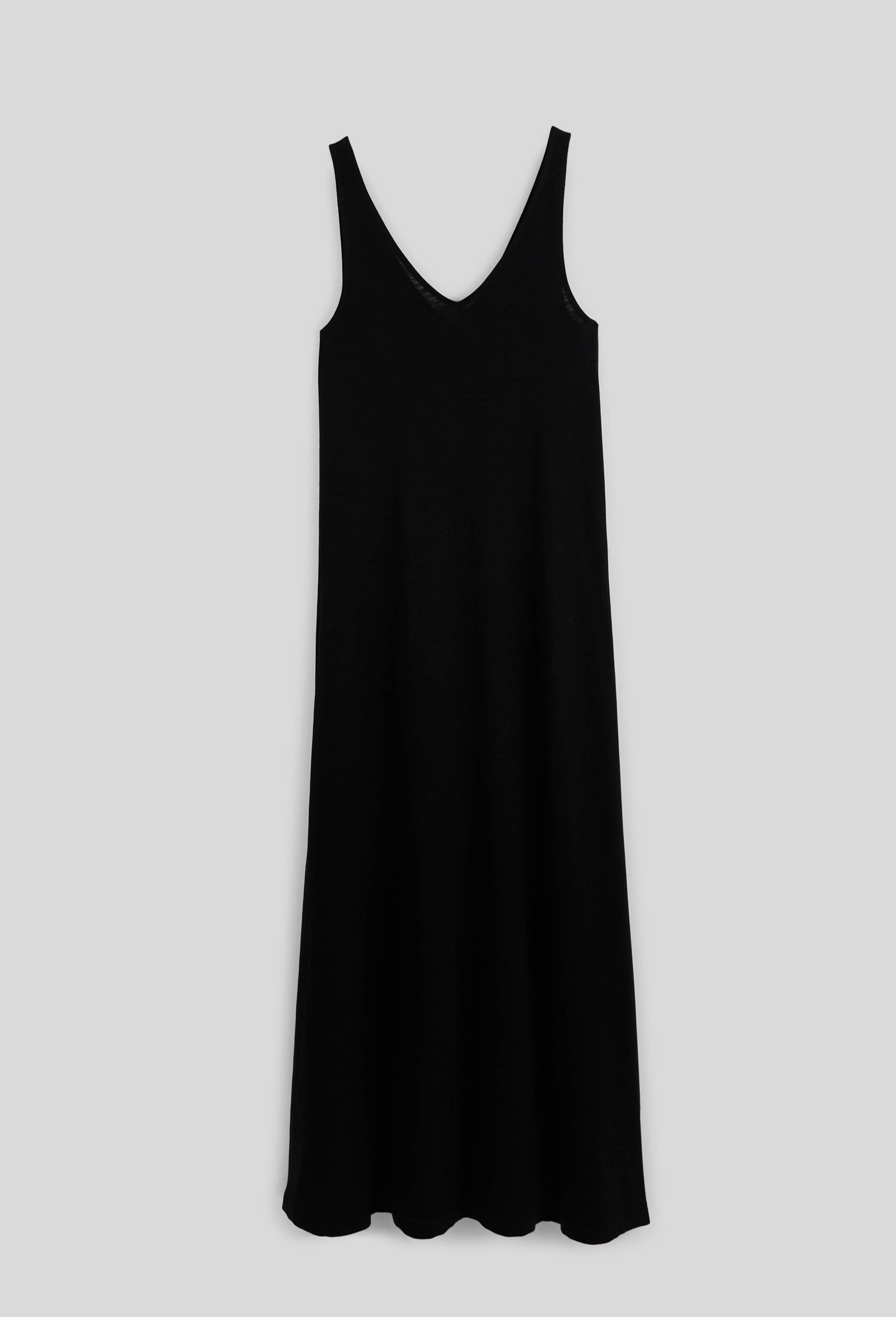 Robe longue unie en coton BIO GOTS, Noir, large image number 2