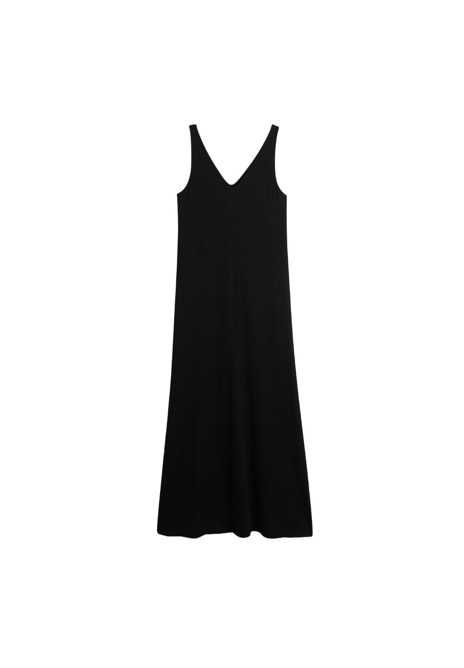 Robe longue unie en coton BIO GOTS, Noir, large image number 5