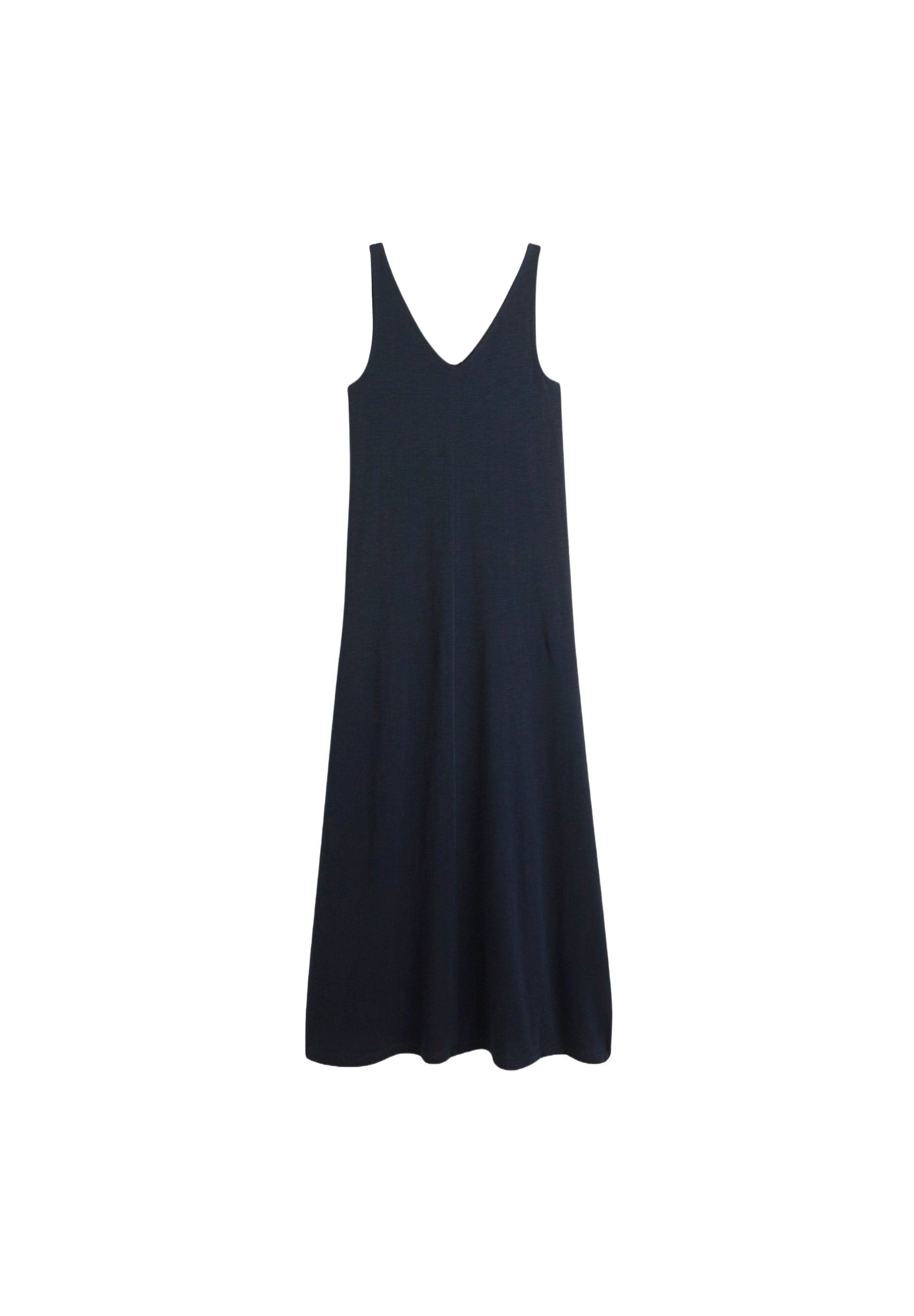 Robe longue unie en coton BIO GOTS, Bleu foncé, large image number 5