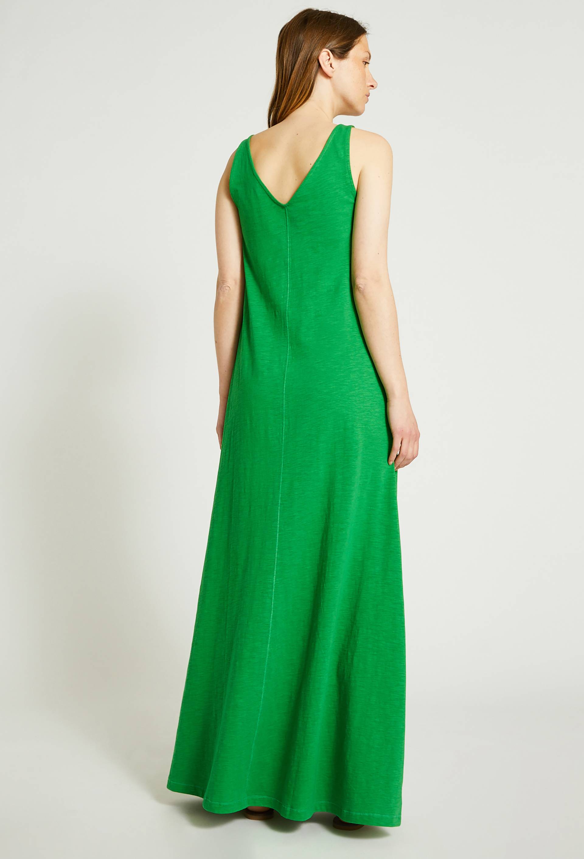 Robe longue unie en coton BIO GOTS, Vert, large image number 1.0
