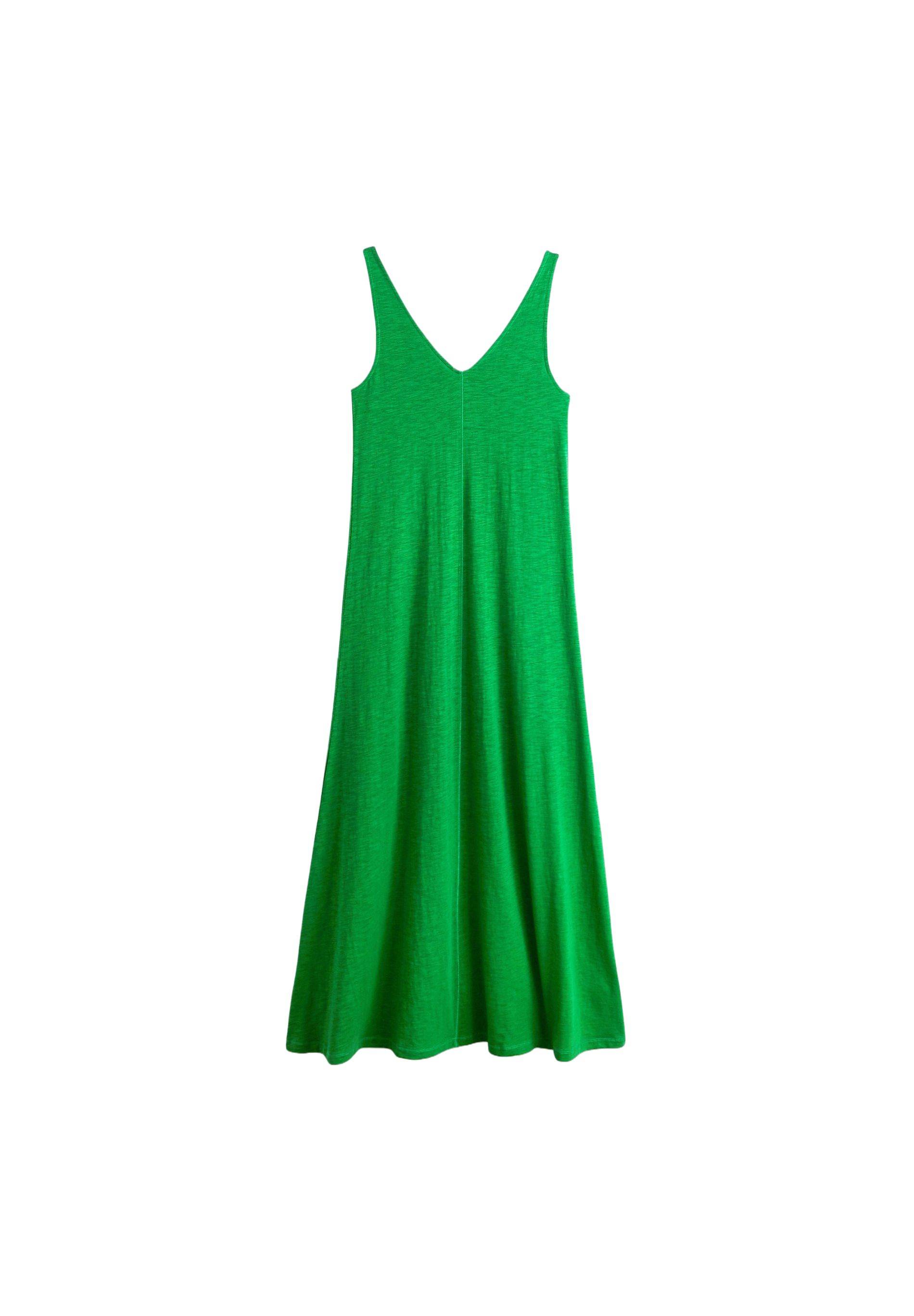 Robe longue unie en coton BIO GOTS, Vert, large image number 5.0
