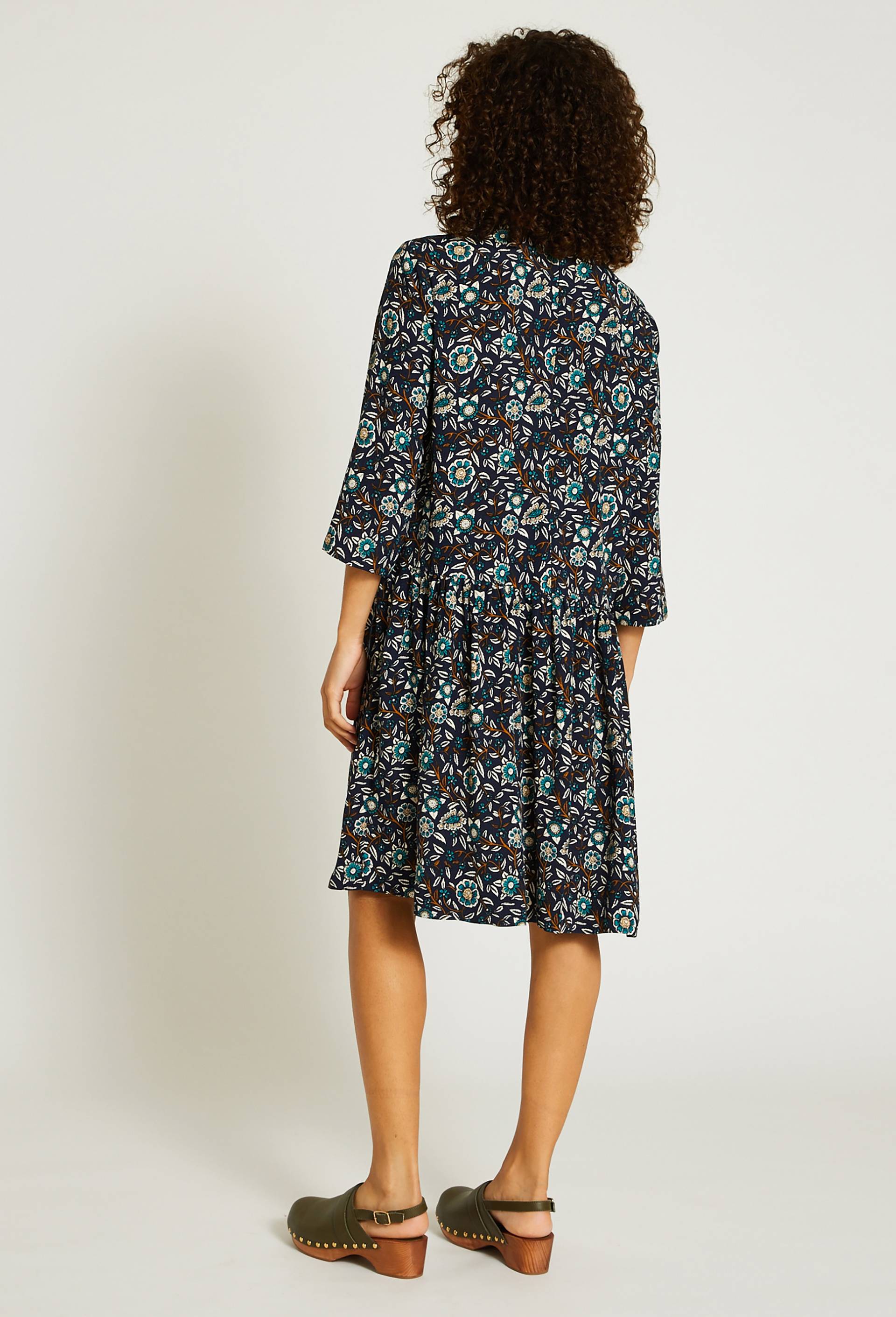 Robe housse imprimée en viscose, Bleu foncé, large image number 1
